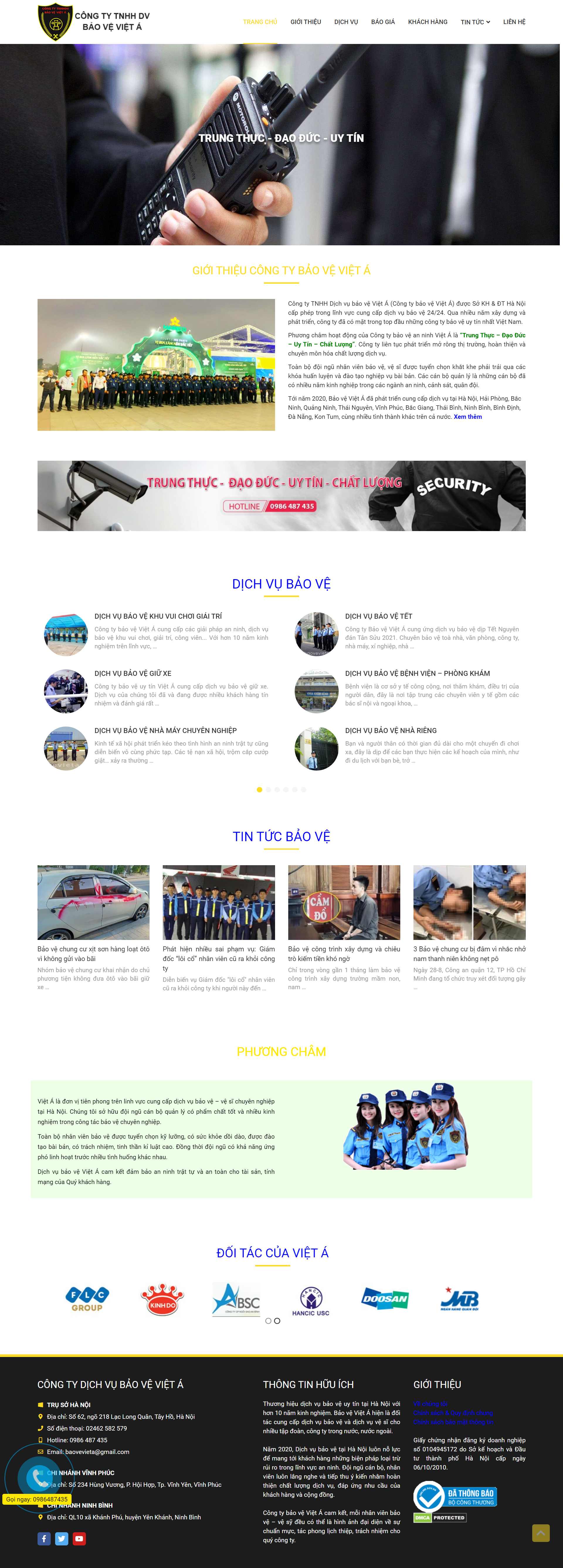 Thiết kế Website Web công ty bảo vệ - baovevietacom