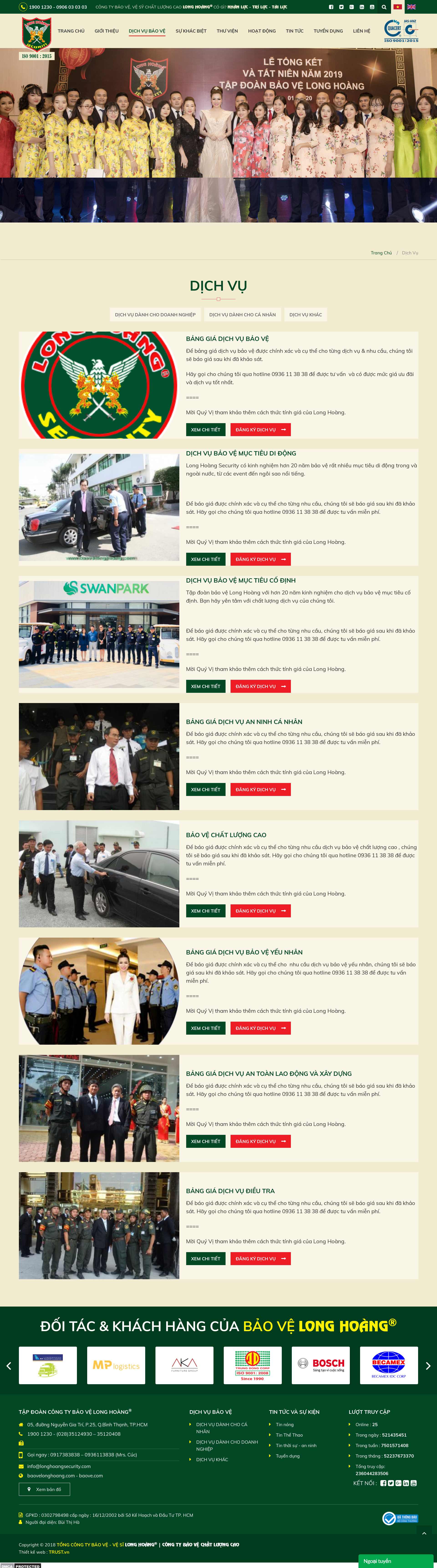 Thiết kế Website Web công ty bảo vệ - baovecom