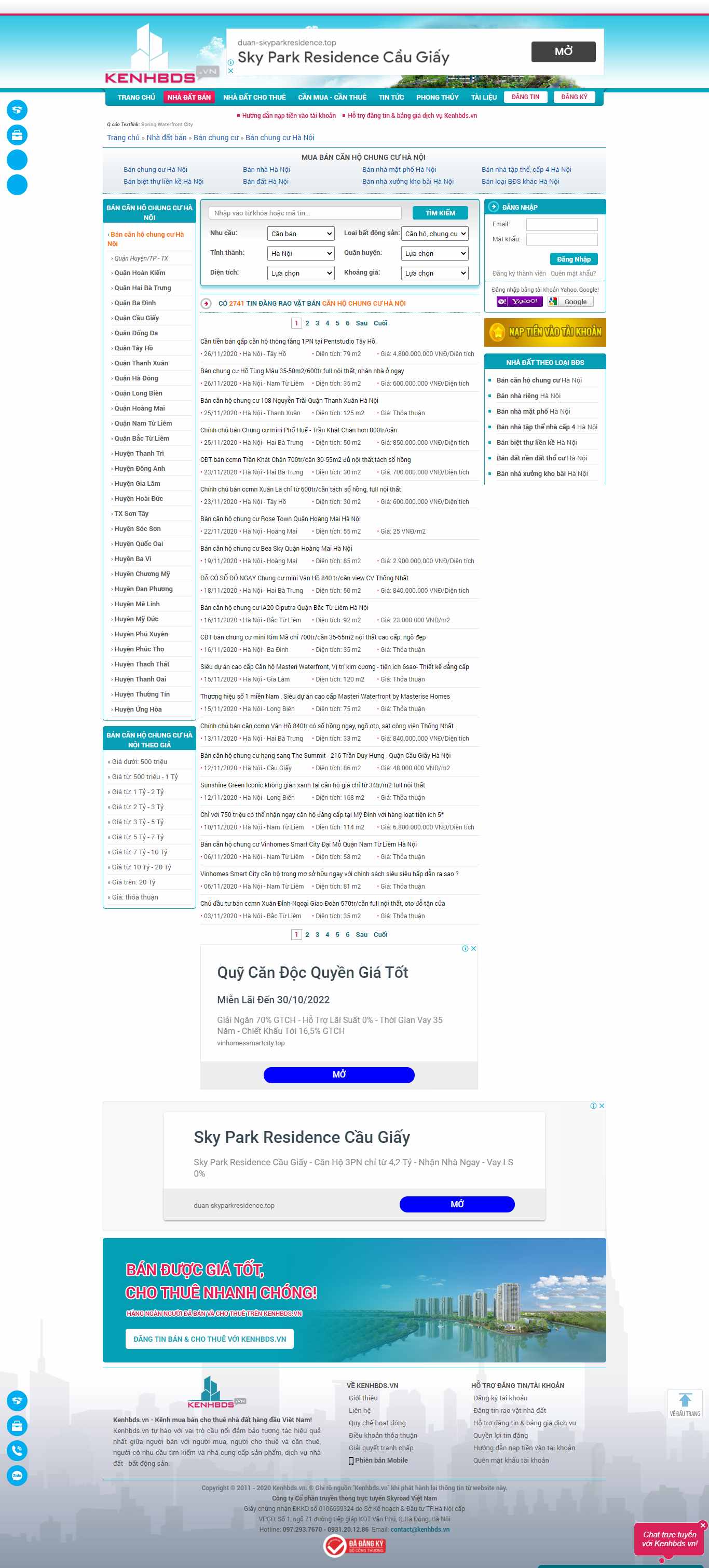 Thiết kế Website Web bán chung cư - kenhbdsvn