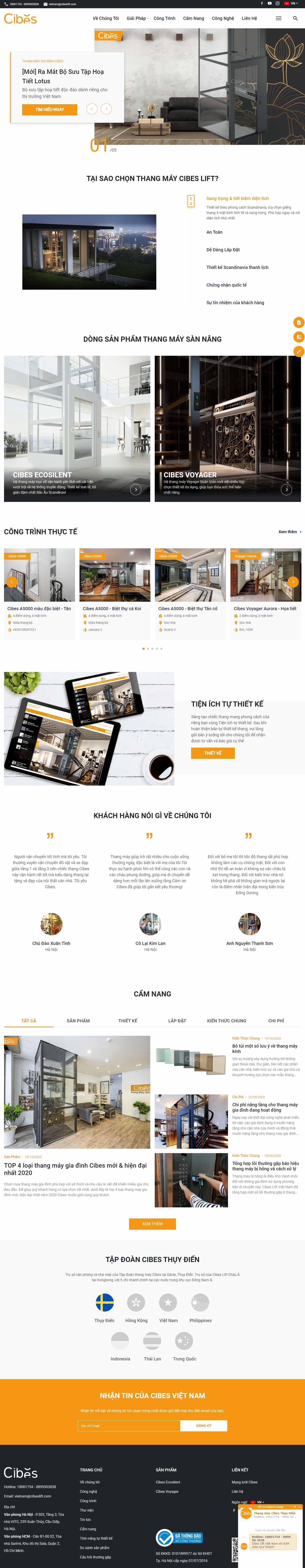 Thiết kế Website Web bán công ty thang máy - cibesliftcomvn
