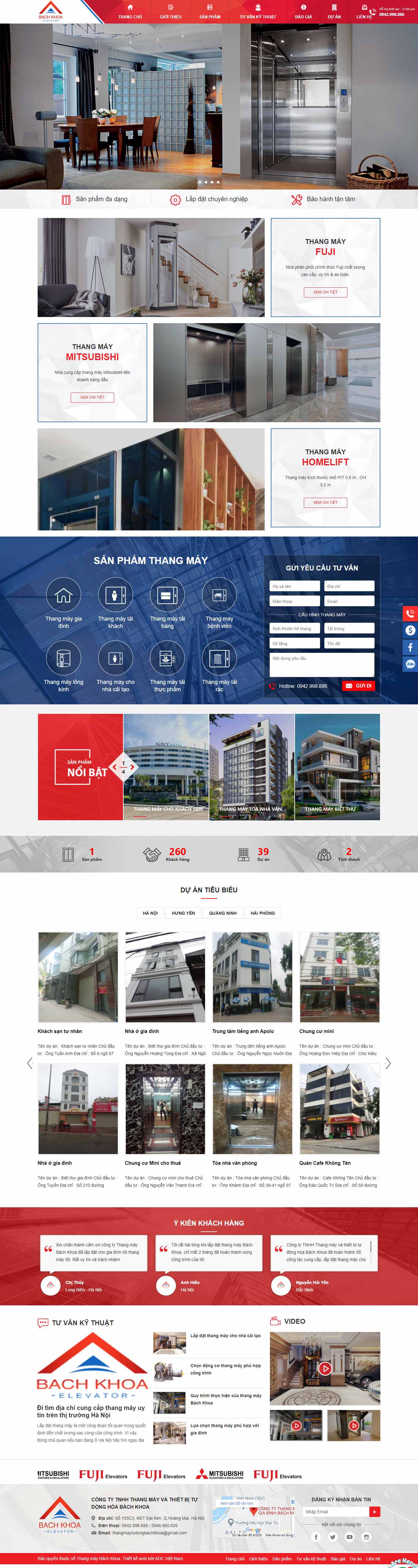 Thiết kế Website Web bán công ty thang máy - thangmaytudongcom