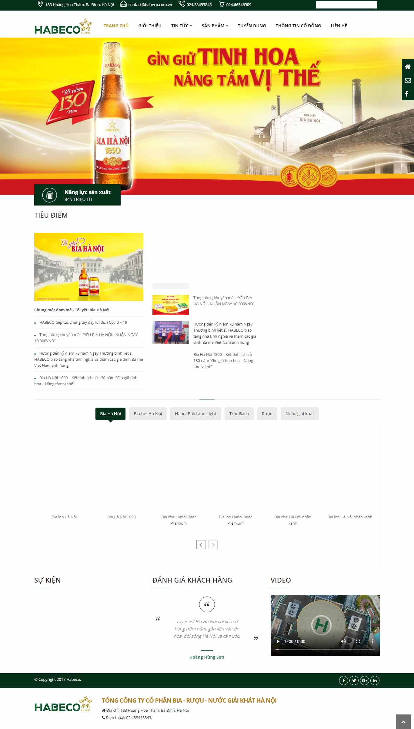 [habeco] Thiết kế Website Web công ty bia - wwwhabecocomvn