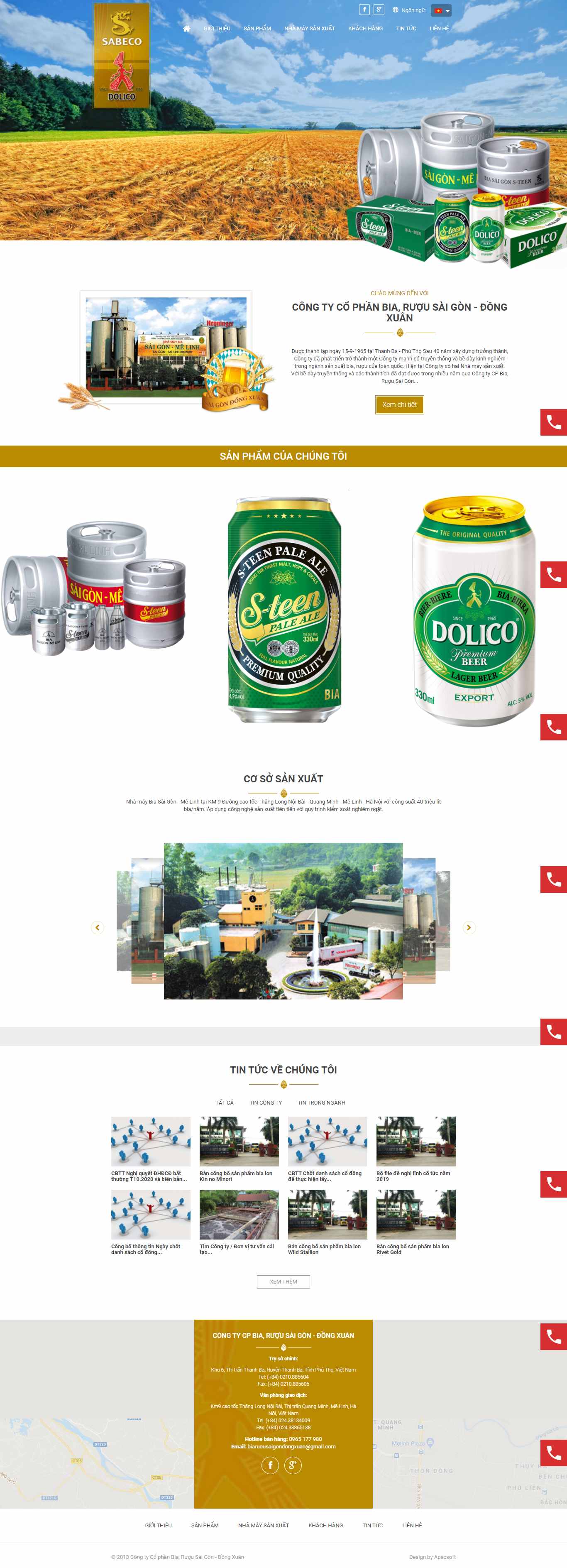 [habeco] Thiết kế Website Web công ty bia - saigondongxuancomvn