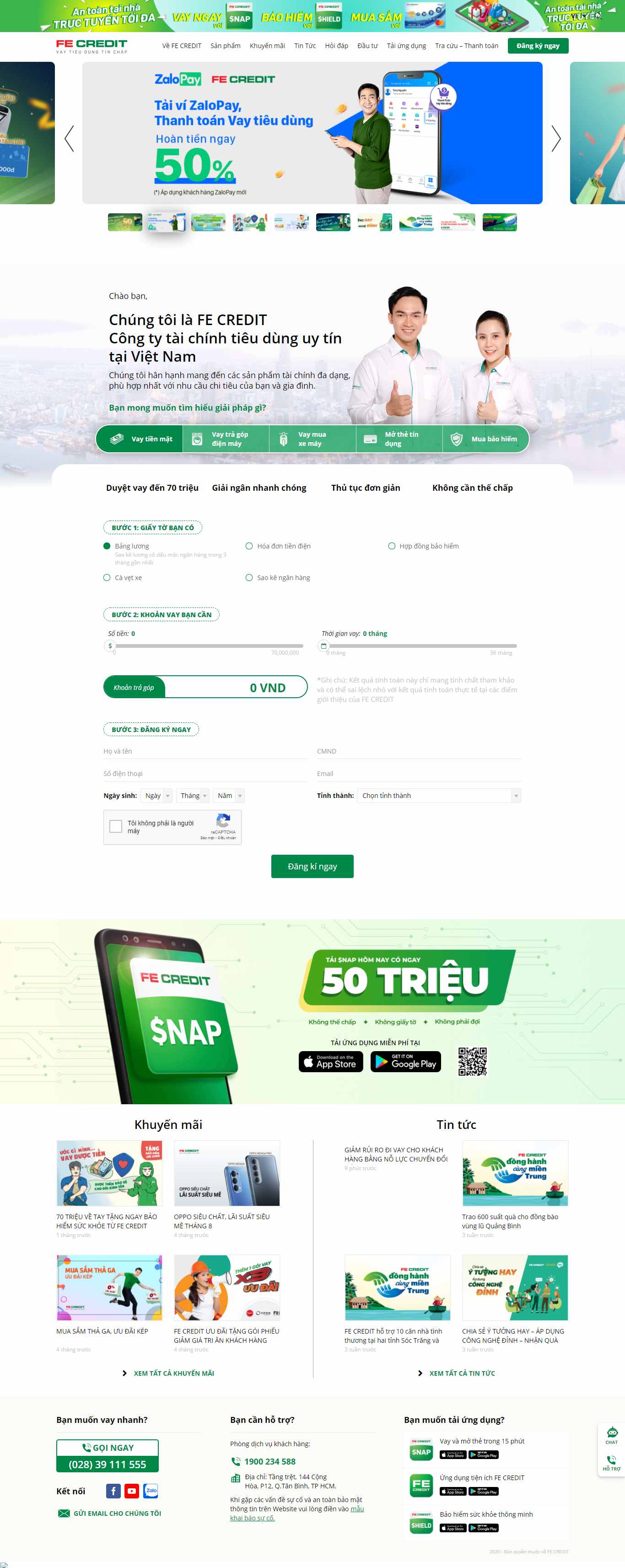 Thiết kế Website Web công ty tài chính - fecreditcomvn