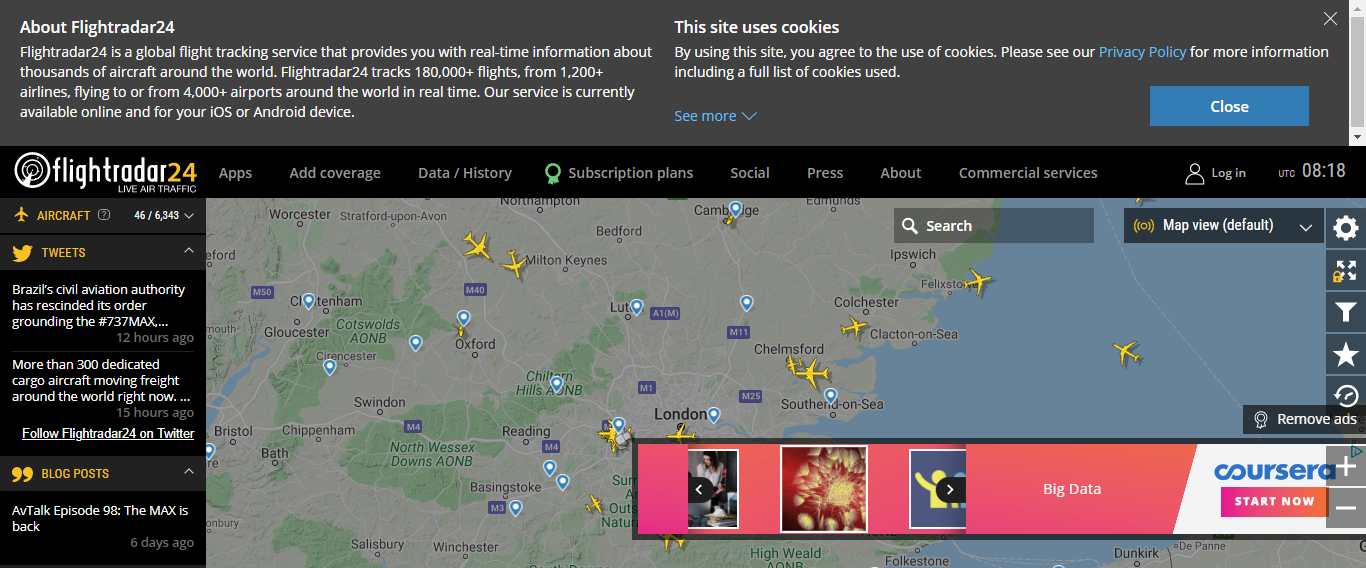 Thiết kế Website web facebook - wwwflightradar24com