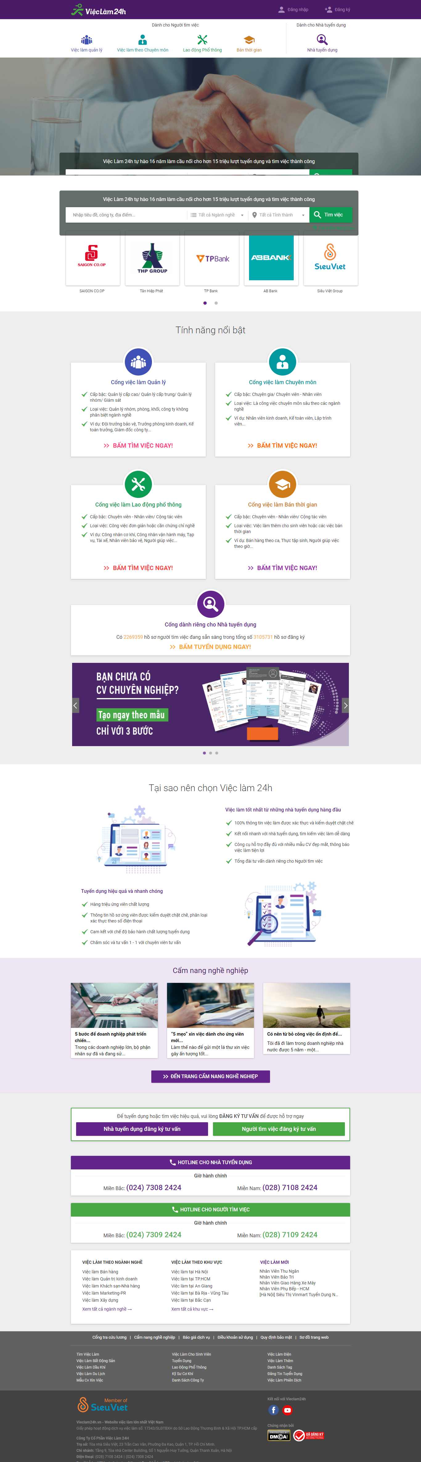 Thiết kế Website web raothue - vieclam24hvn