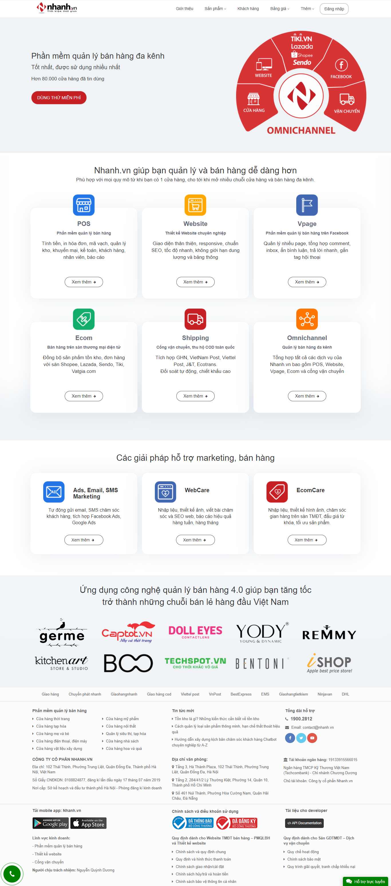 Thiết kế Website web sapo - nhanhvn