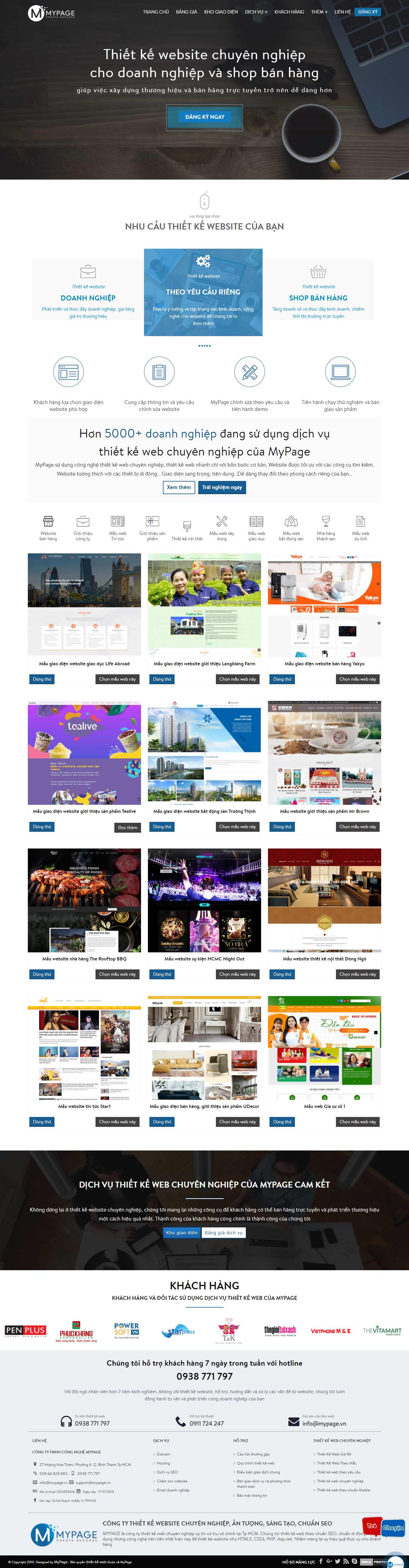 Thiết kế Website web mypage - wwwmypagevn