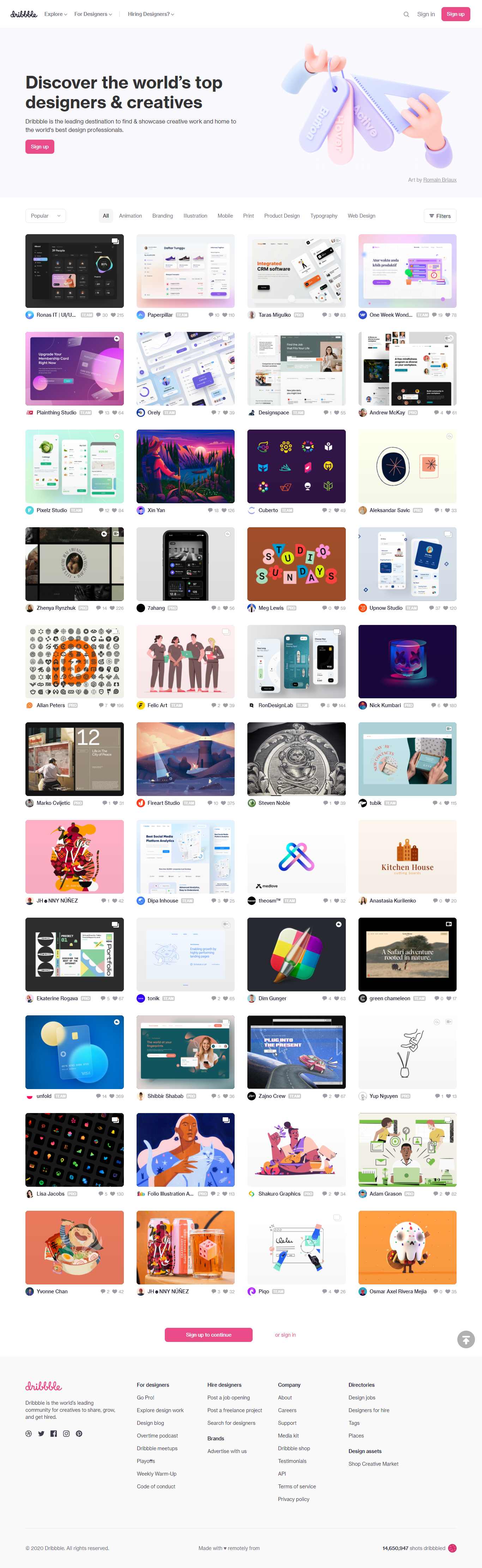 Thiết kế Website web mypage - dribbblecom