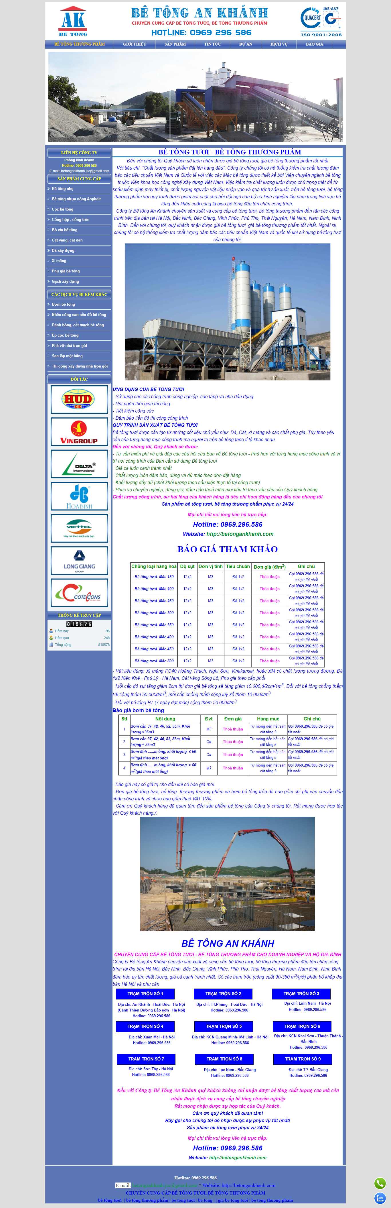 Thiết kế Website Web công ty bê tông - wwwbetongankhanhcom