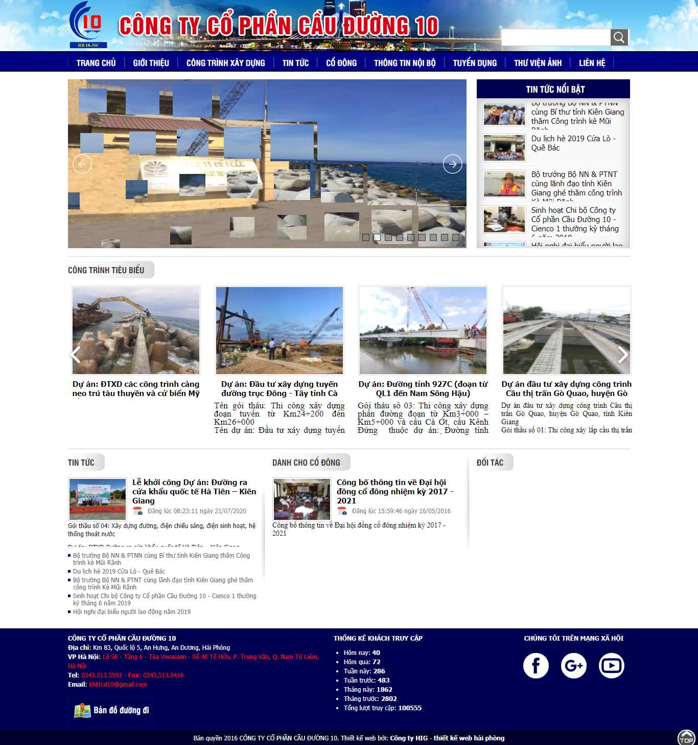 Thiết kế Website Web công ty cầu đường - cauduong10vn