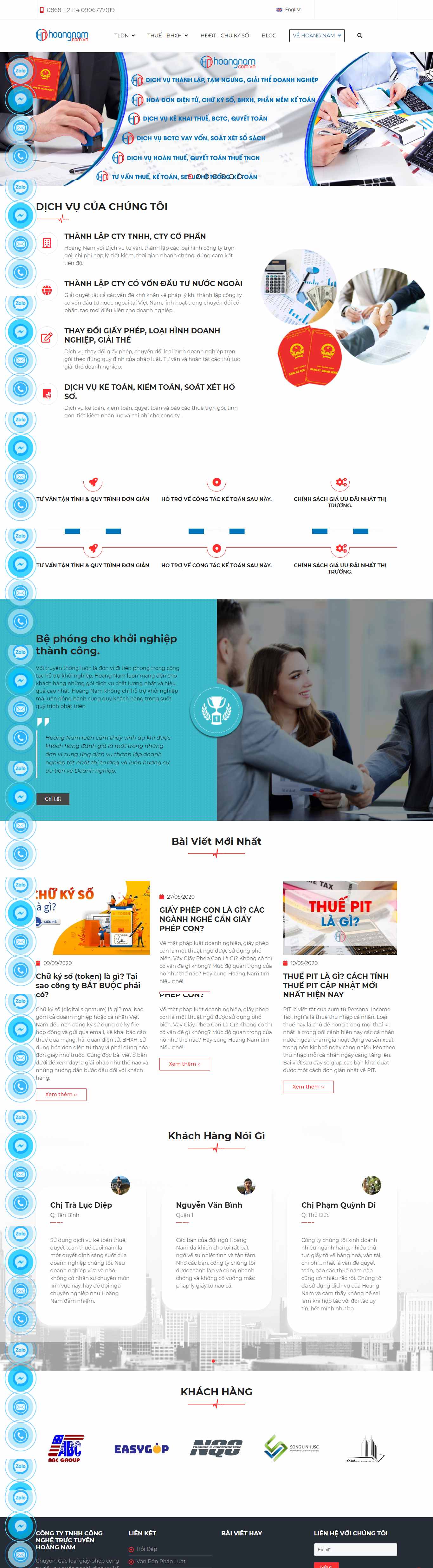 Thiết kế Website Web công ty thương mại - hoangnamcomvn