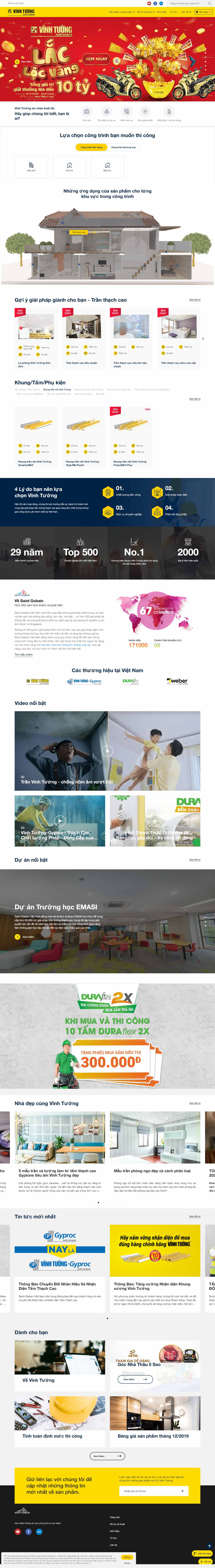 Thiết kế Website Web công ty trần thạch cao - vinhtuongcom