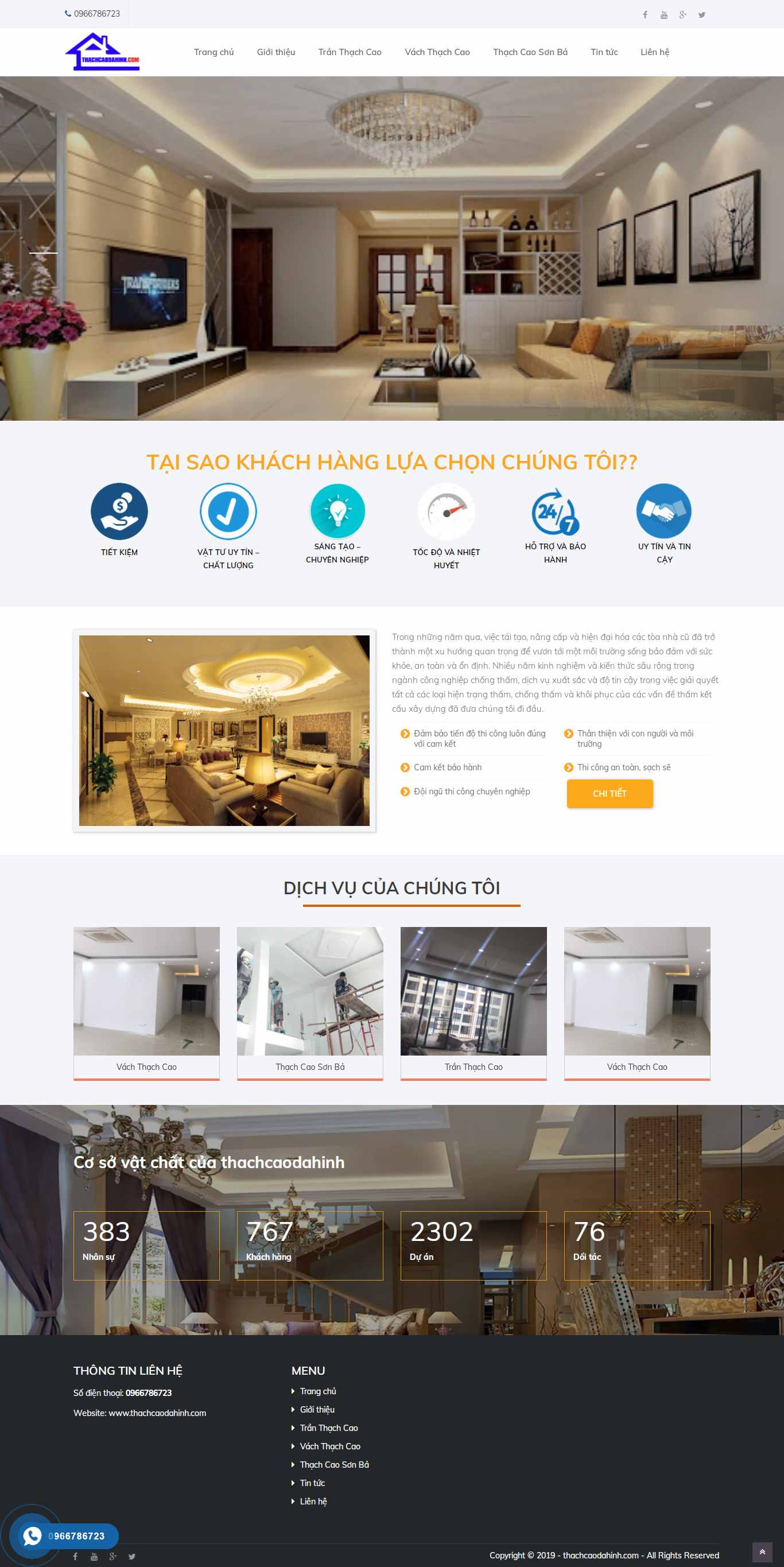 Thiết kế Website Web công ty trần thạch cao - thachcaodahinhcom