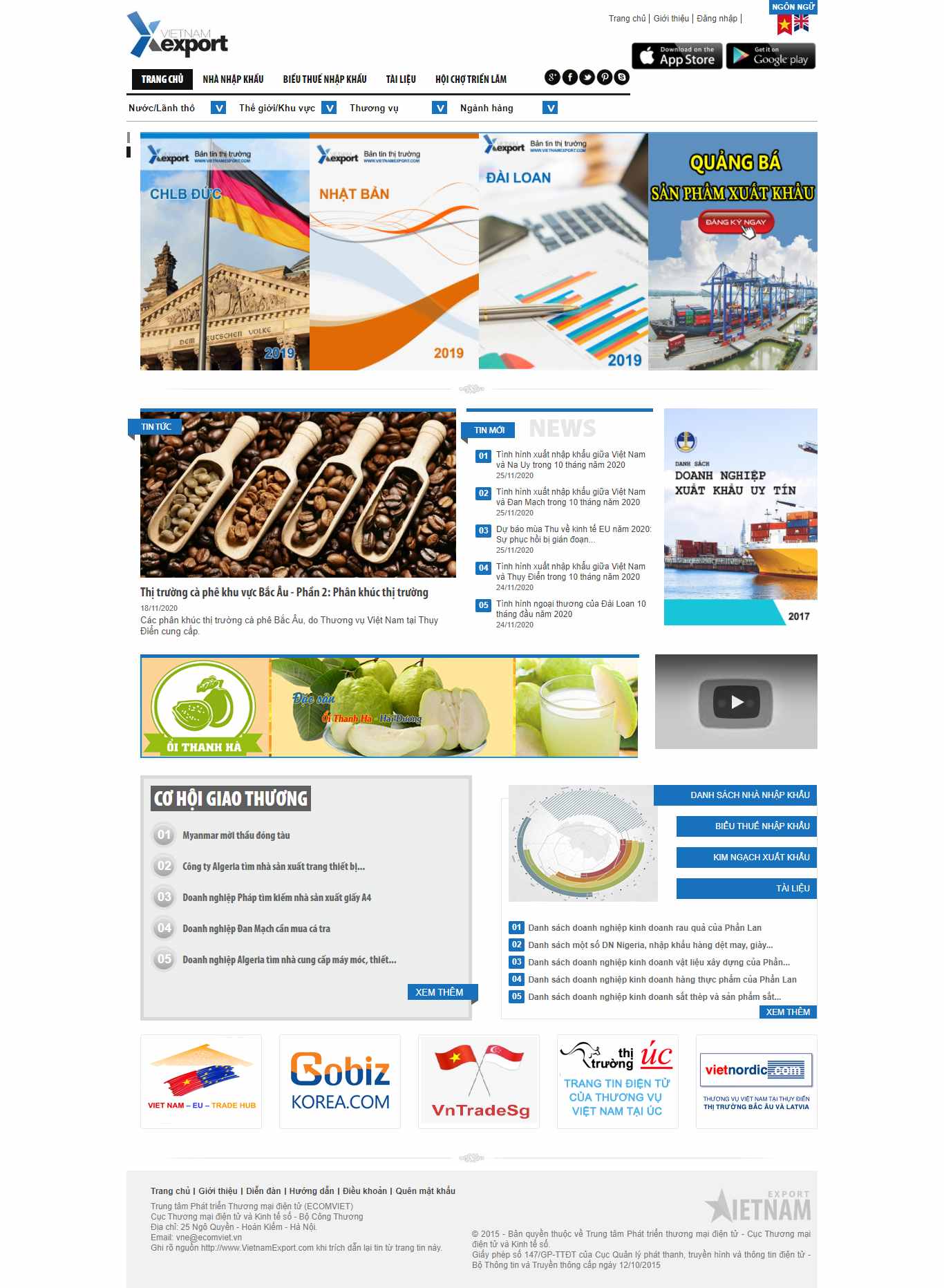 Thiết kế Website Web công ty nhập khẩu - vietnamexportcom