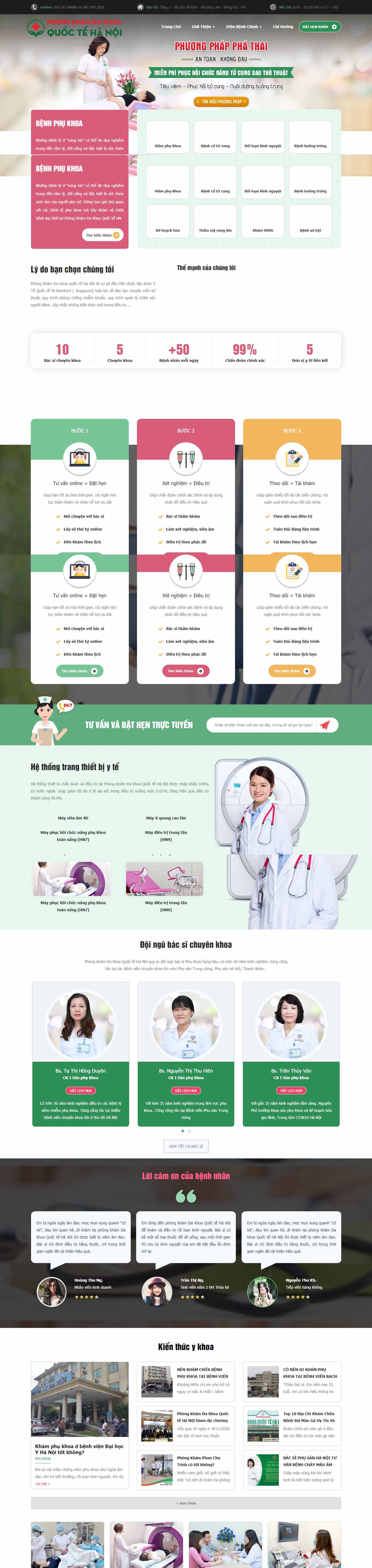 Thiết kế Website Web phòng khám đa khoa - chuaphukhoahncom