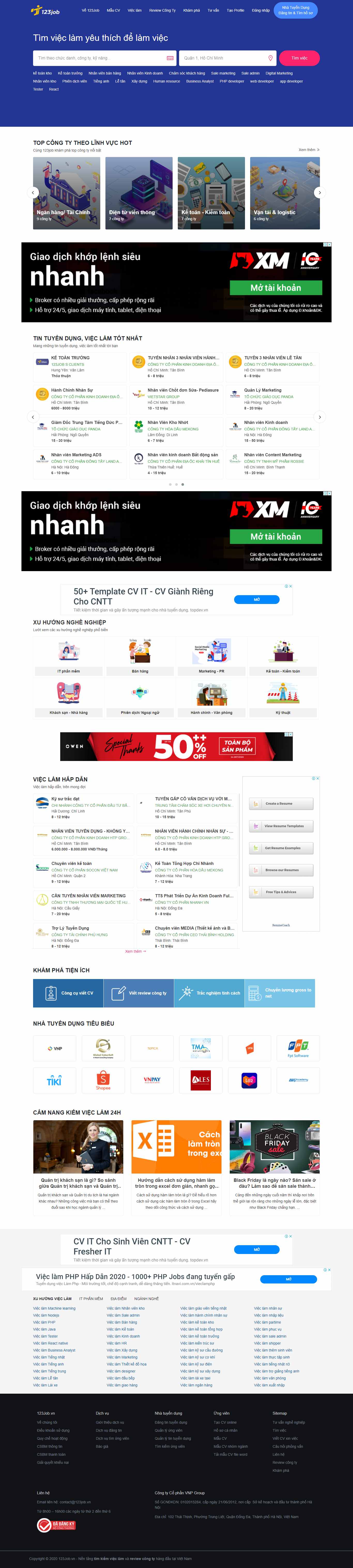 Thiết kế Website Web công ty nhập khẩu - 123jobvn