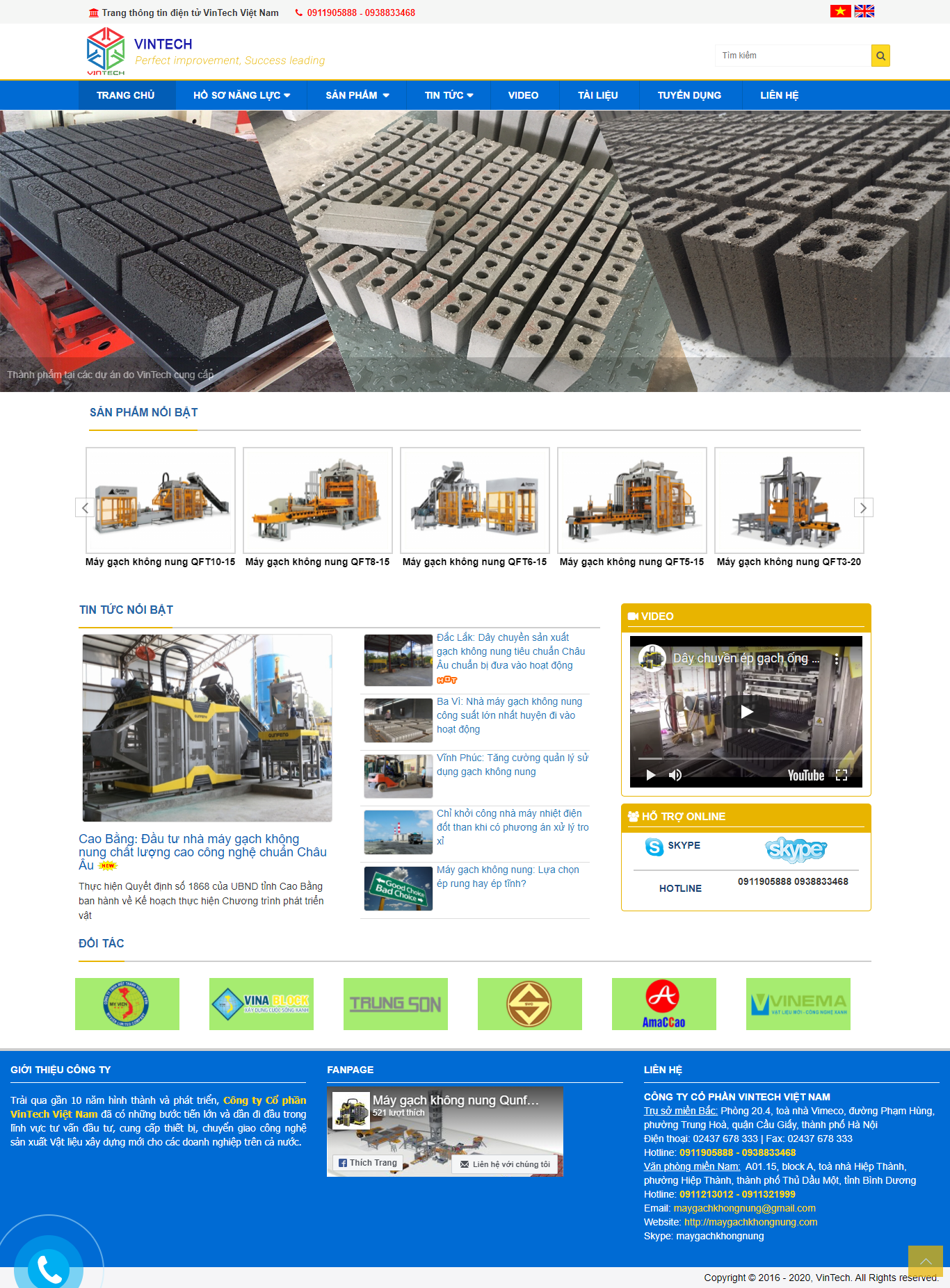 Thiết kế Website Web nhà máy gạch - maygachkhongnungcom