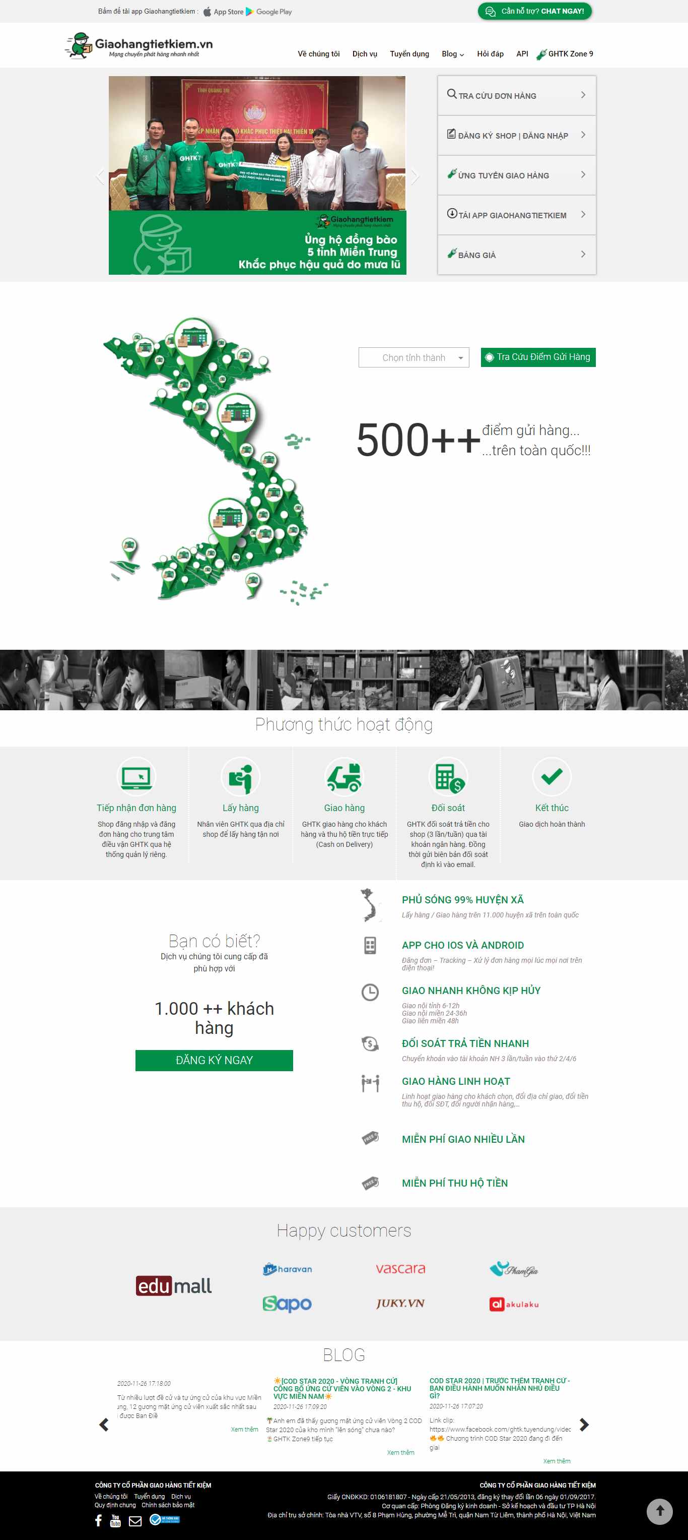 Thiết kế Website Web công ty giao hàng nhanh - giaohangtietkiemvn