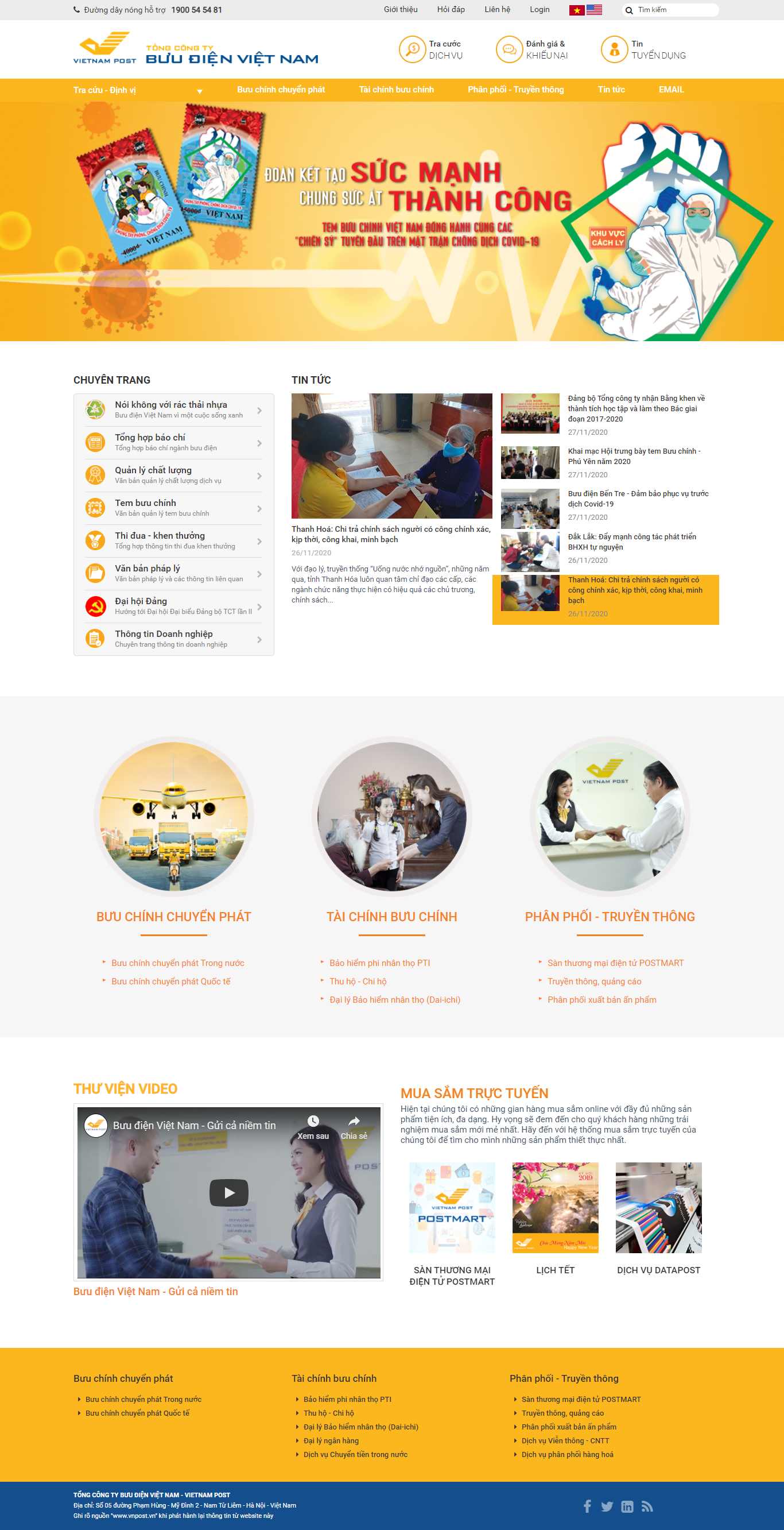 Thiết kế Website Web bưu điện - wwwvnpostvn