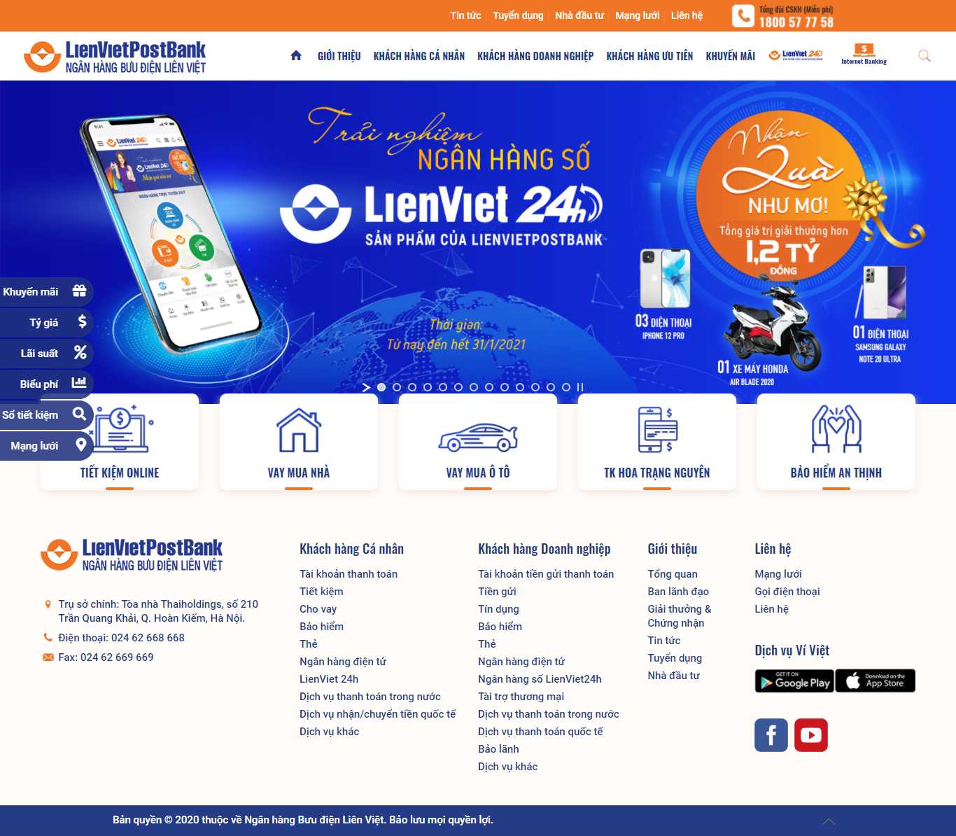 Thiết kế Website Web bưu điện - lienvietpostbankcomvn
