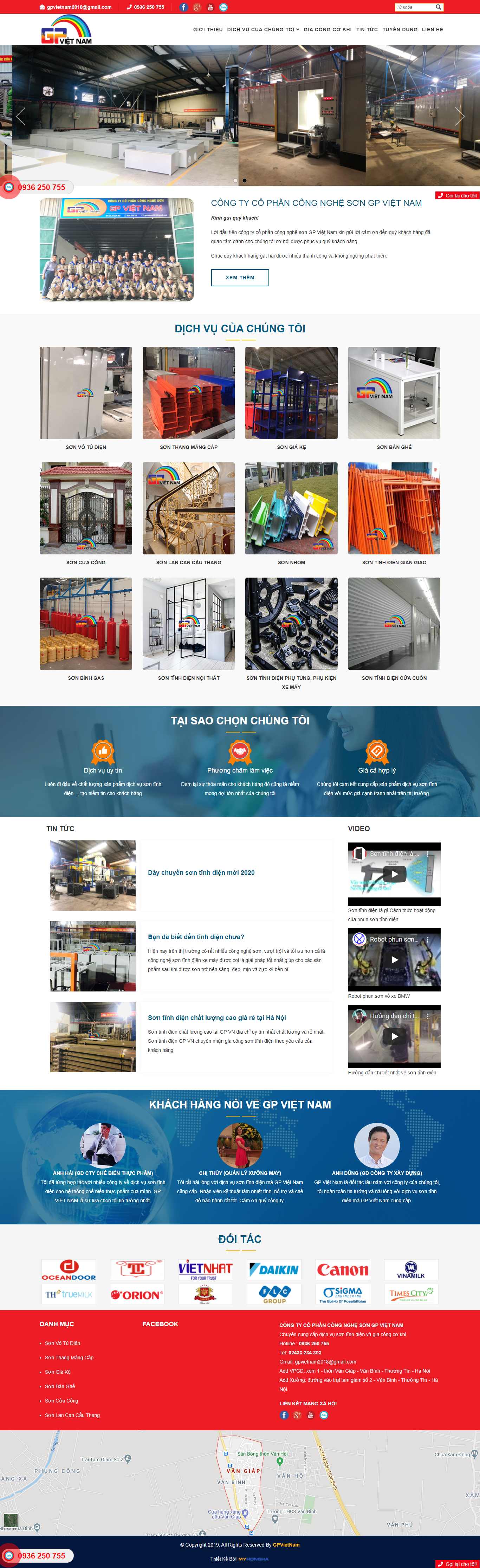 Thiết kế Website Web sơn tĩnh điện - gpvietnamvn