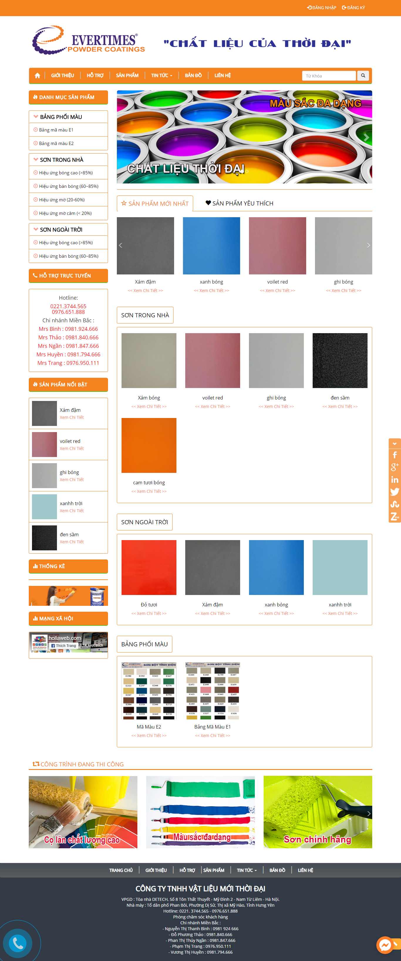 Thiết kế Website Web sơn tĩnh điện - evertimescomvn
