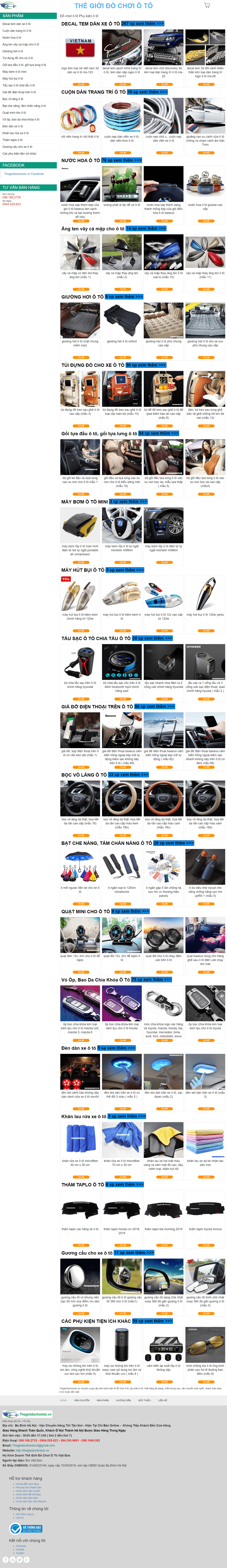 Thiết kế Website Web bán phụ kiện xe ô tô - thegioidochoiotovn