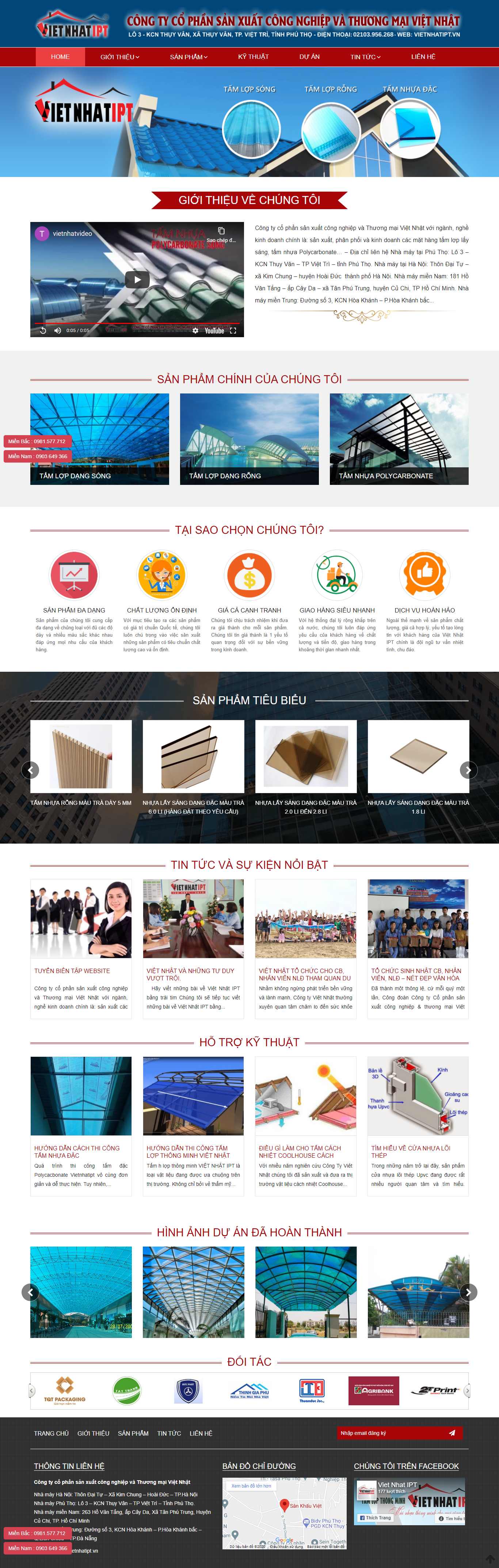 Thiết kế Website Web bán tấm lợp thông minh - vietnhatiptvn