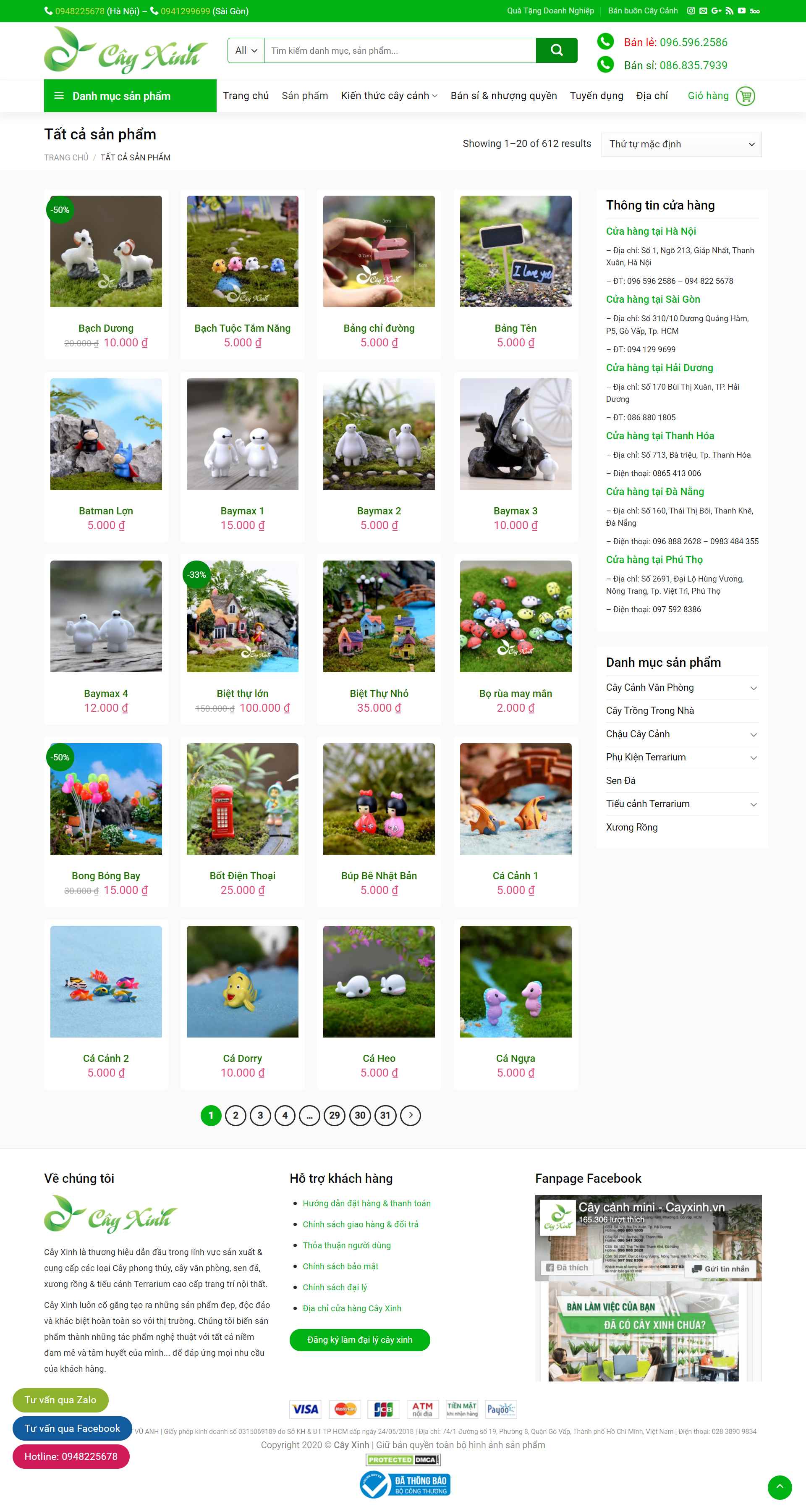 [webcaycanh] Thiết kế Website Web cây cảnh văn phòng - cayxinhvn