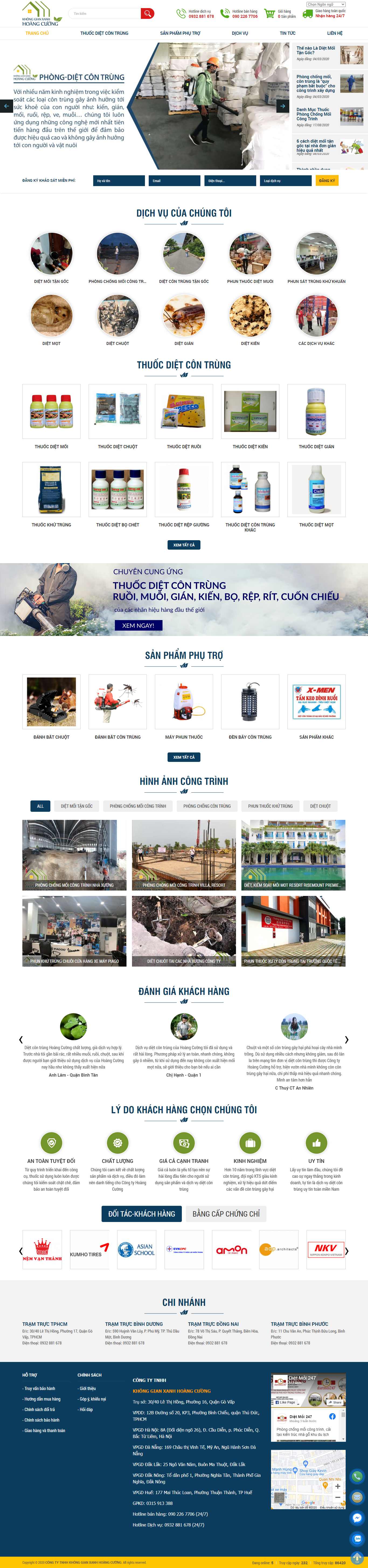 Thiết kế Website Web công ty diệt mối - dietcontrung247vn