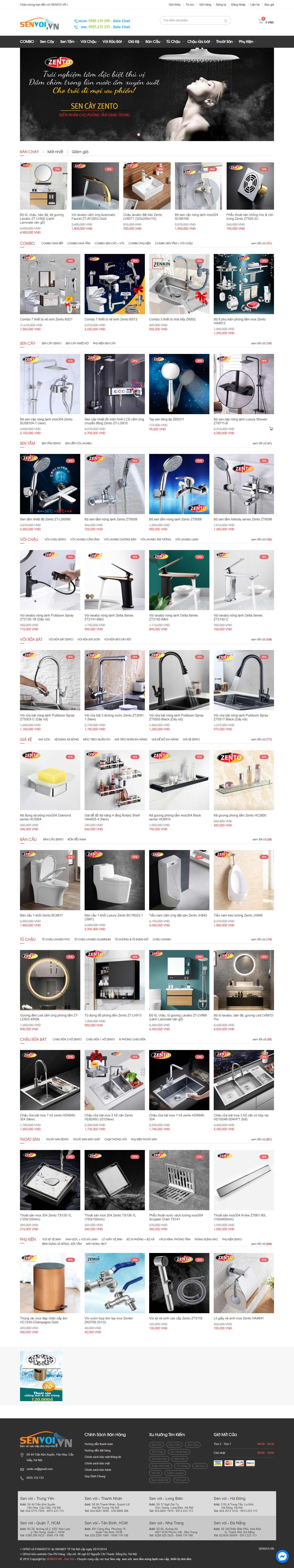 Thiết kế Website Web bán bồn rửa chén inox - senvoivn
