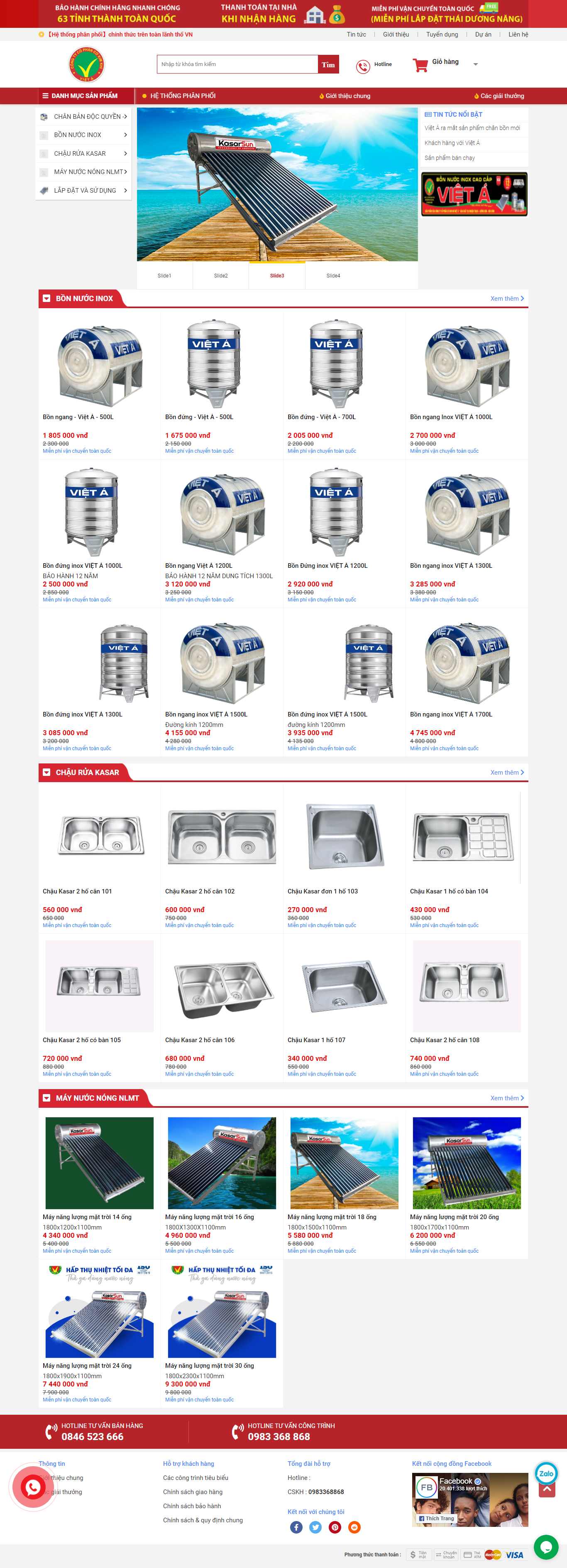 Thiết kế Website Web bán bồn rửa chén inox - bonnuocvietacomvn