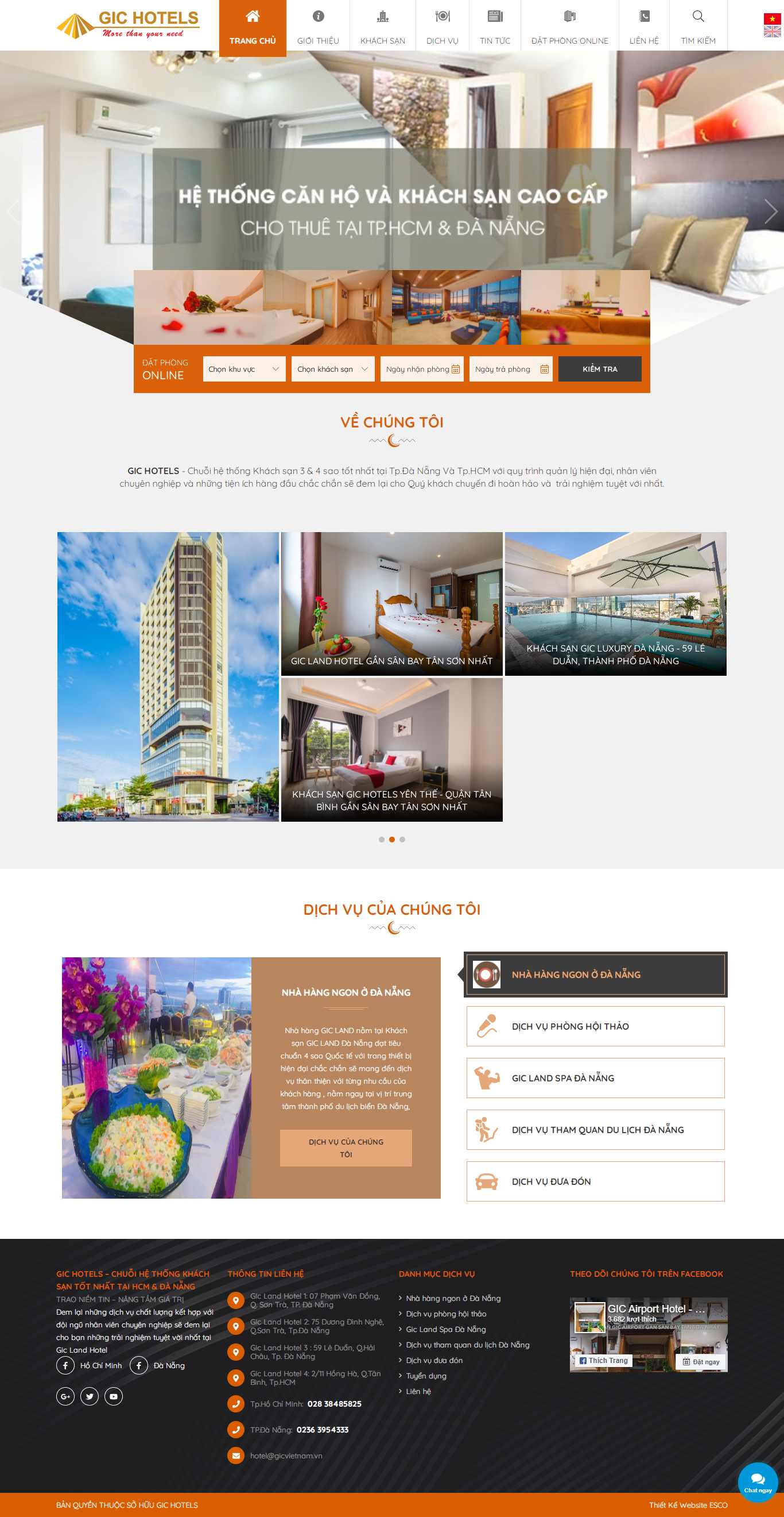 Thiết kế Website Web khách sạn đà nẵng - giclandhotelcom