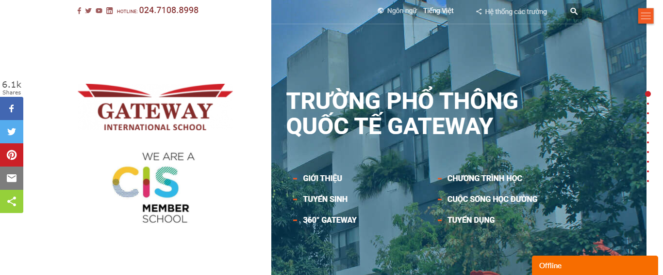 Thiết kế Website web trường cấp 1 - gatewayeduvn