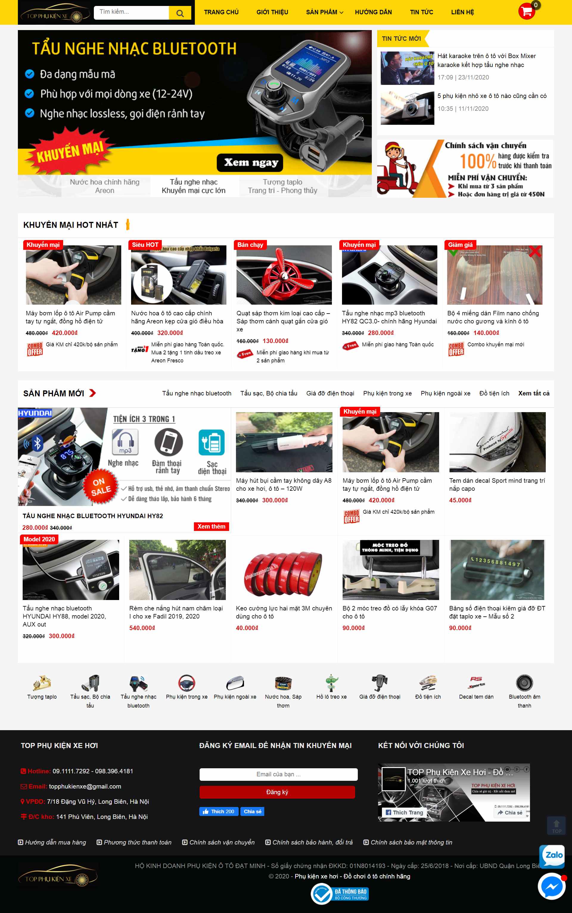 Thiết kế Website Web bán phụ kiện ô tô - phukienxehoi24hvn
