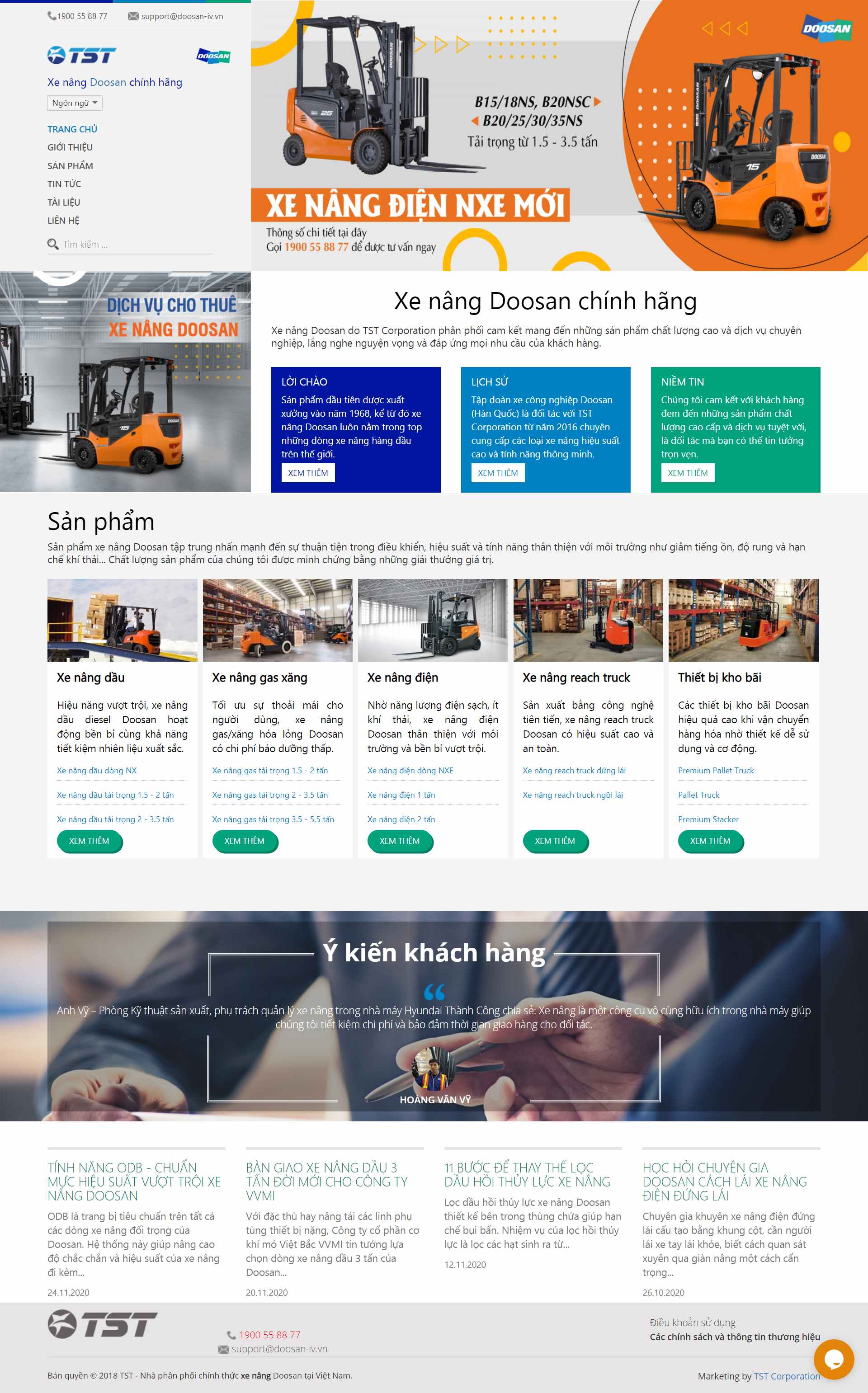 Thiết kế Website Web bán xe nâng hàng - wwwdoosan-ivvn