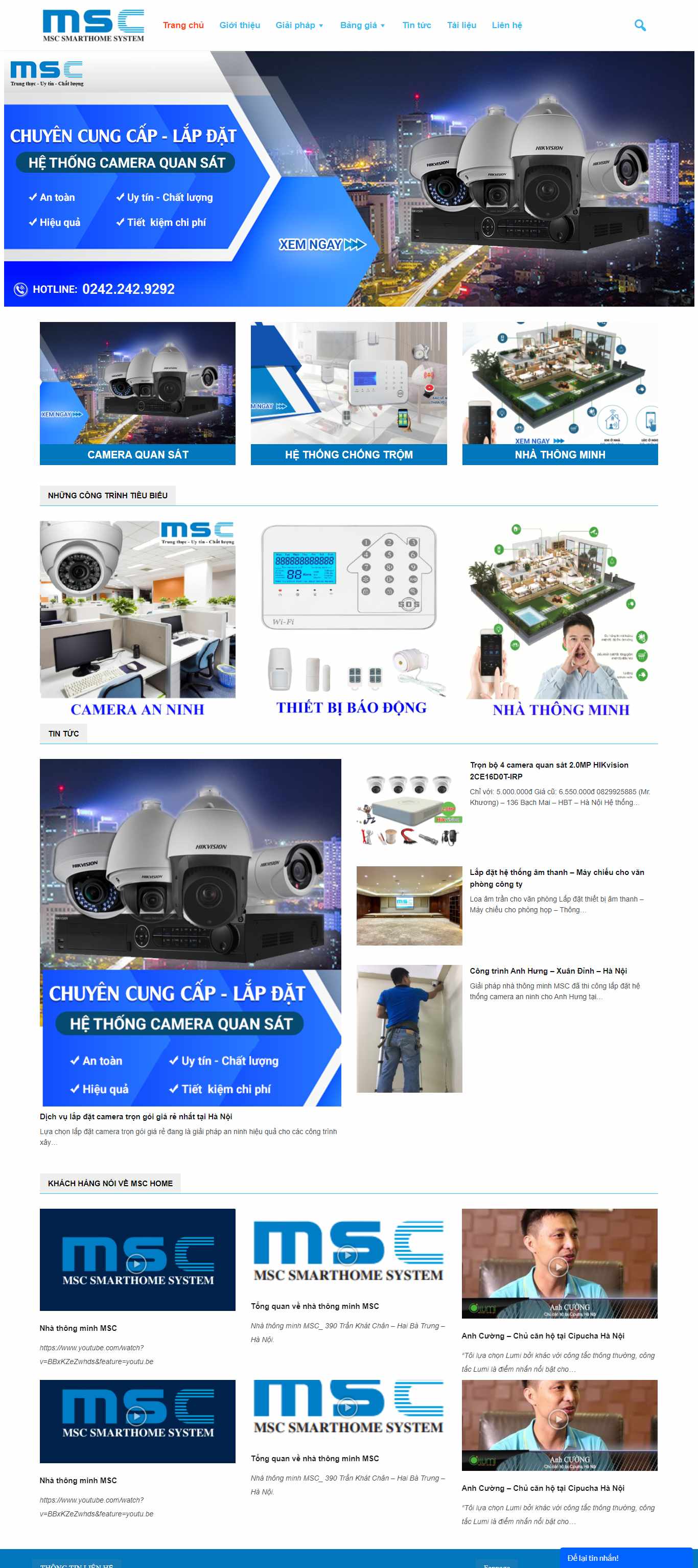 Thiết kế Website Web bình chữa cháy - mschomevn