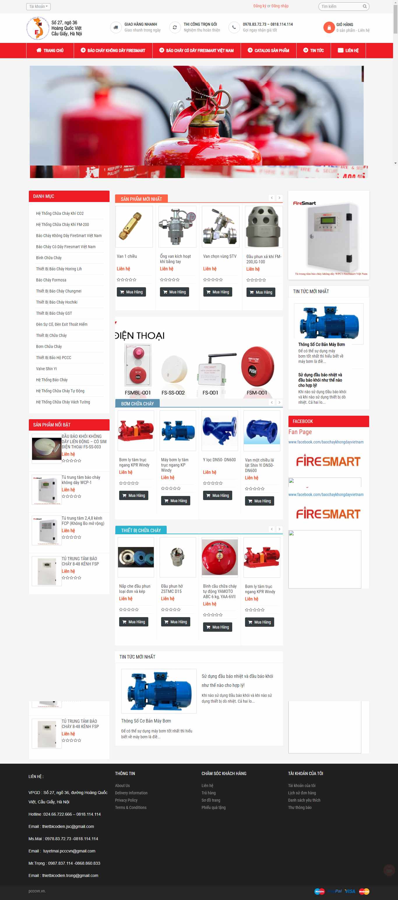 Thiết kế Website Web bình chữa cháy - pcccvnvn