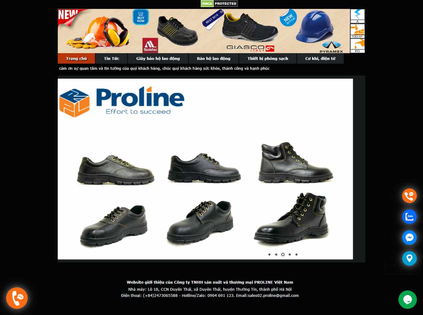 [baoholaodongffd] Thiết kế Website Web giày bảo hộ - prolinevncom