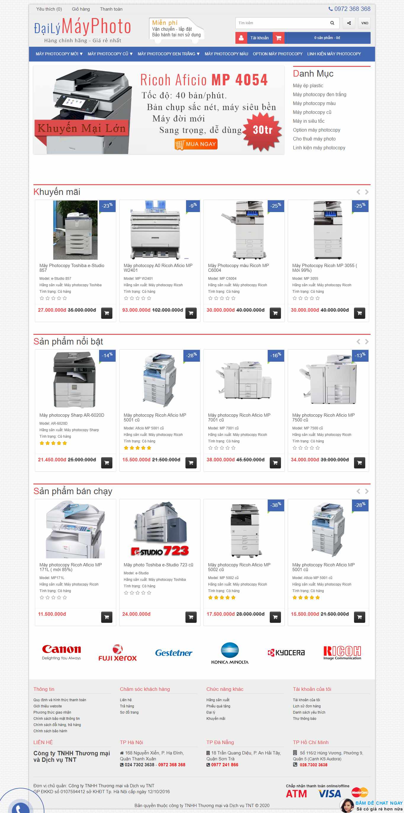 Thiết kế Website Web bán máy photocopy - dailymayphotovn
