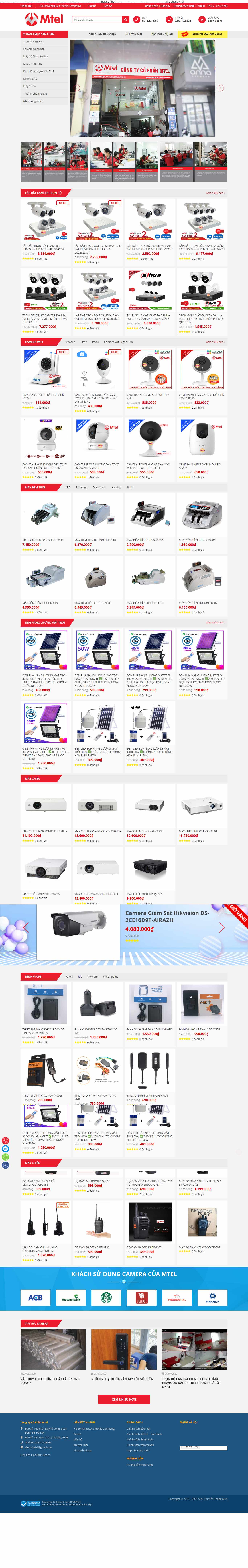 Thiết kế Website Web bán camera giám sát - mtelvn