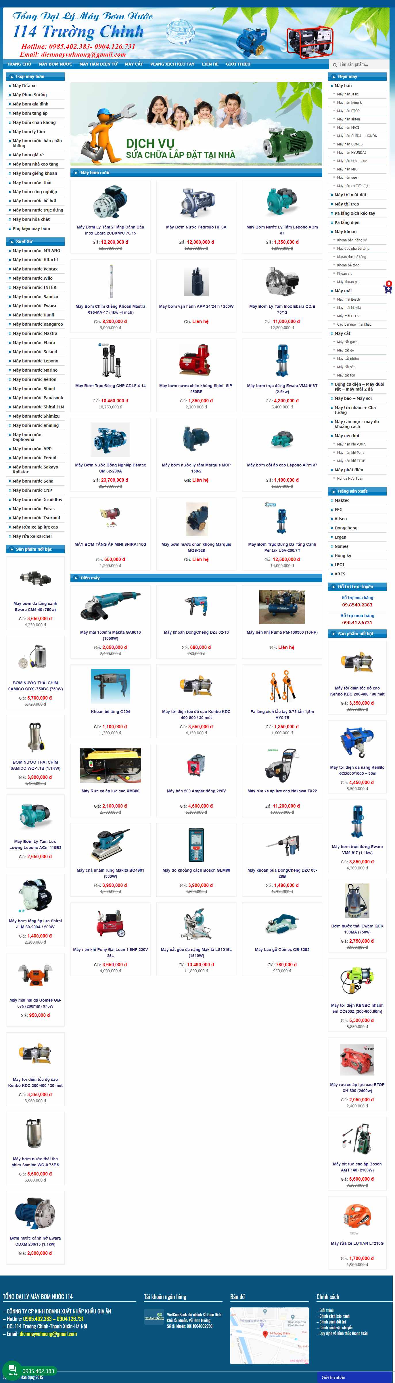 Thiết kế Website Web bán máy hàn - maybomdandungcom