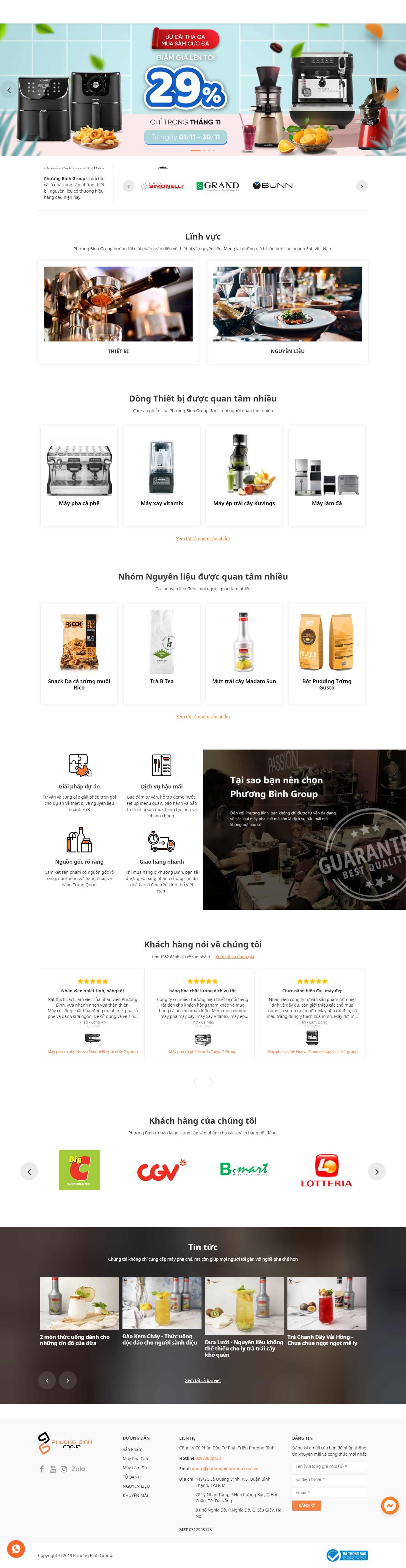 [hoanghiepcoffee] Thiết kế Website Web bán máy pha cafe - wwwphuongbinhgroupcomvn