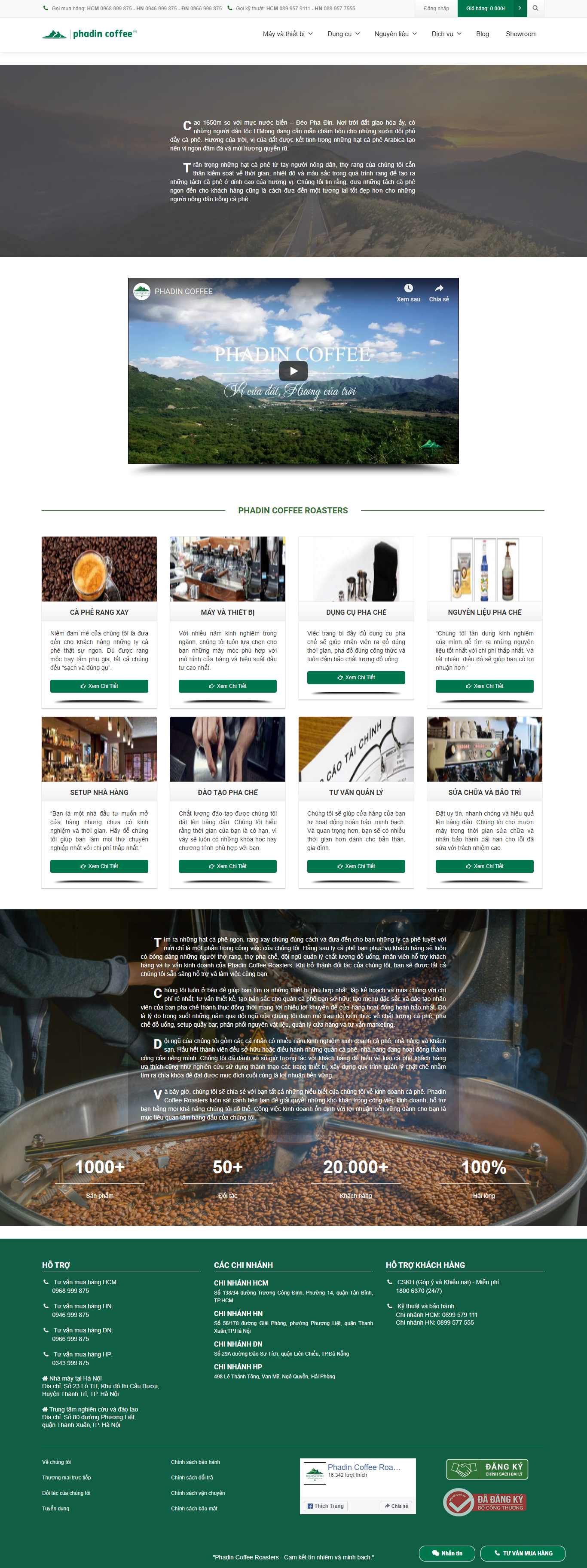 [hoanghiepcoffee] Thiết kế Website Web bán máy pha cafe - phadincoffeecom