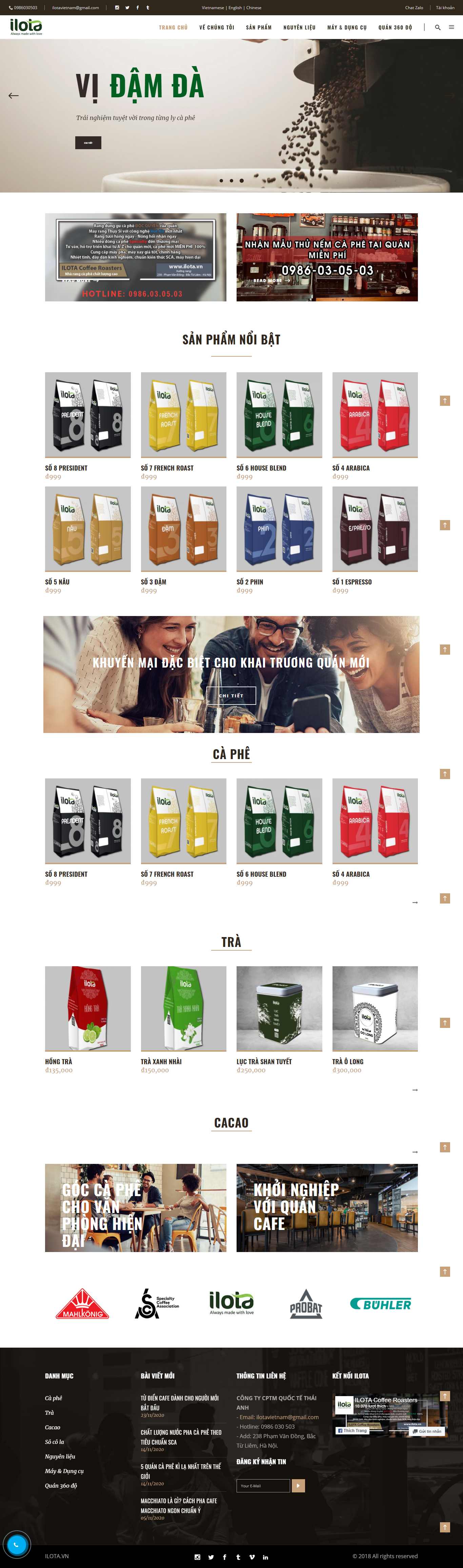 [hoanghiepcoffee] Thiết kế Website Web bán máy pha cafe - ilotavn