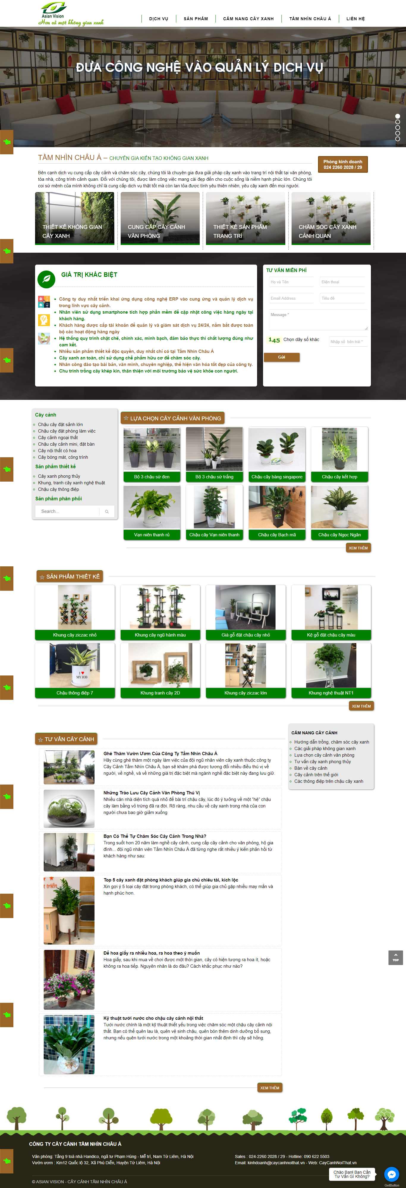 Thiết kế Website Web bán cây cảnh trong nhà - caycanhnoithatvn