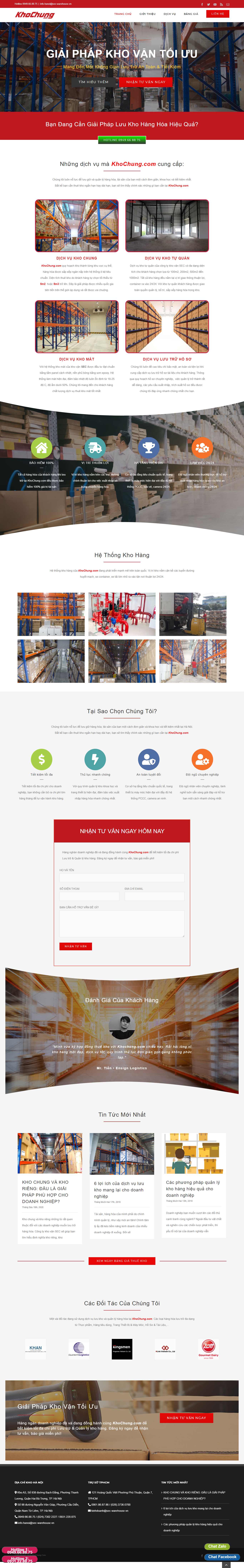 [chothuexuong] Thiết kế Website Web cho thuê nhà xưởng, kho bãi - khochungcom
