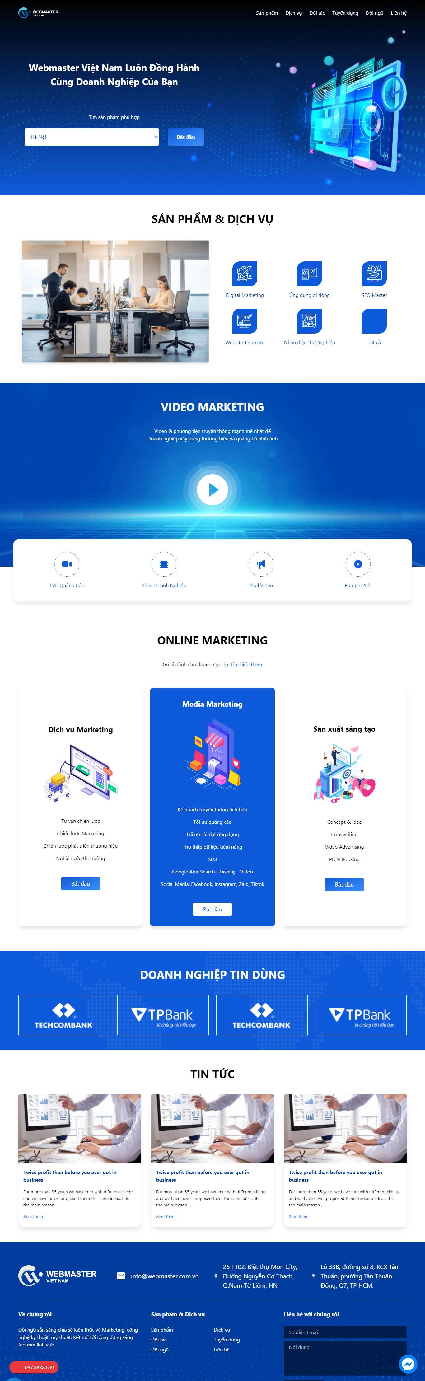 Thiết kế Website Web - webmastercomvn