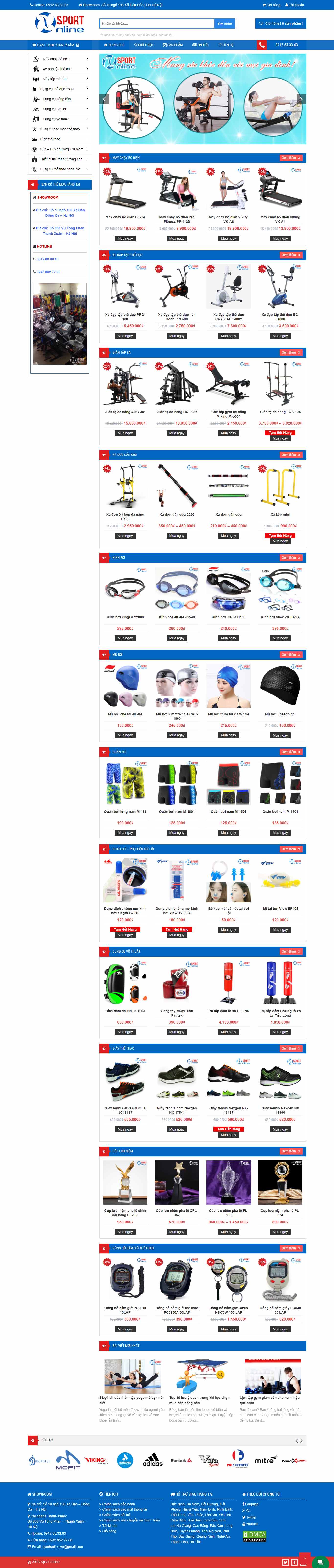 Thiết kế Website Web máy chạy bộ - sportonlinevn